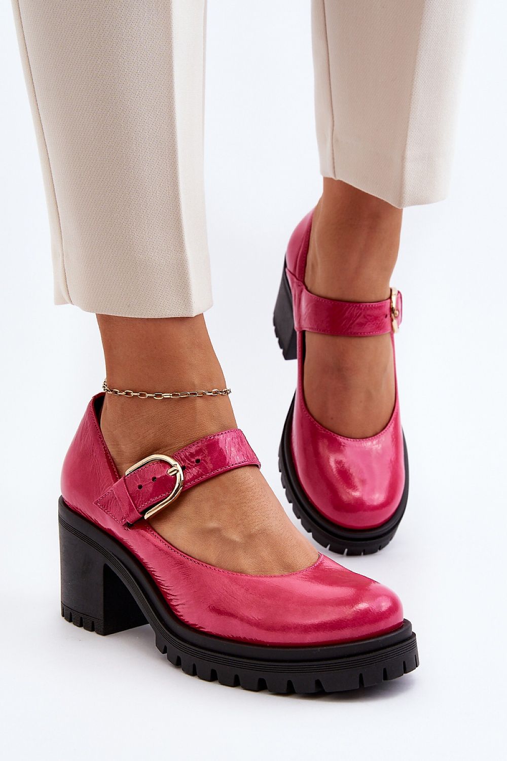  Pantofi cu toc simplu model 193922 Step in style 