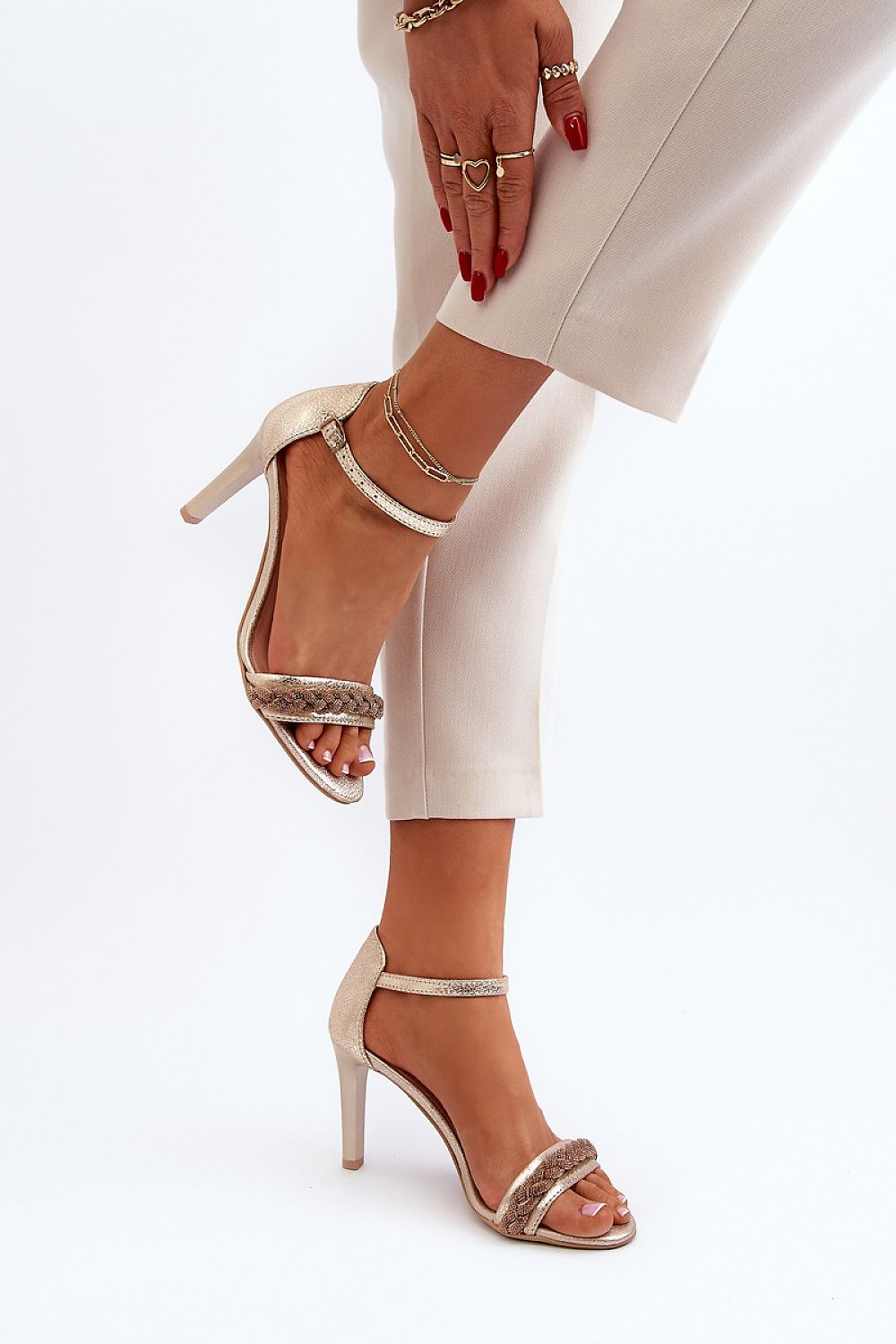  Sandale cu toc model 194688 Step in style 