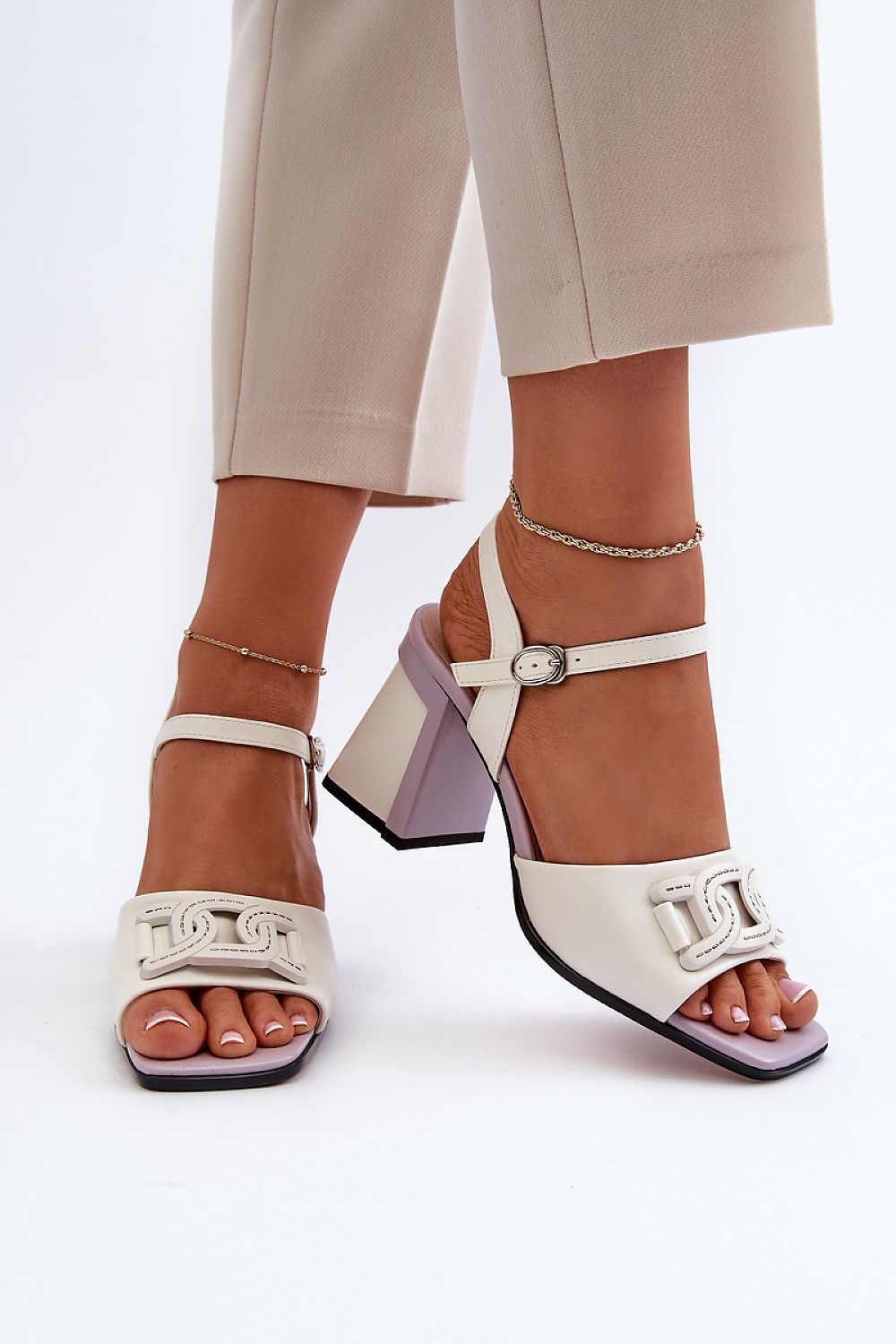  Sandale cu toc model 195418 Step in style 