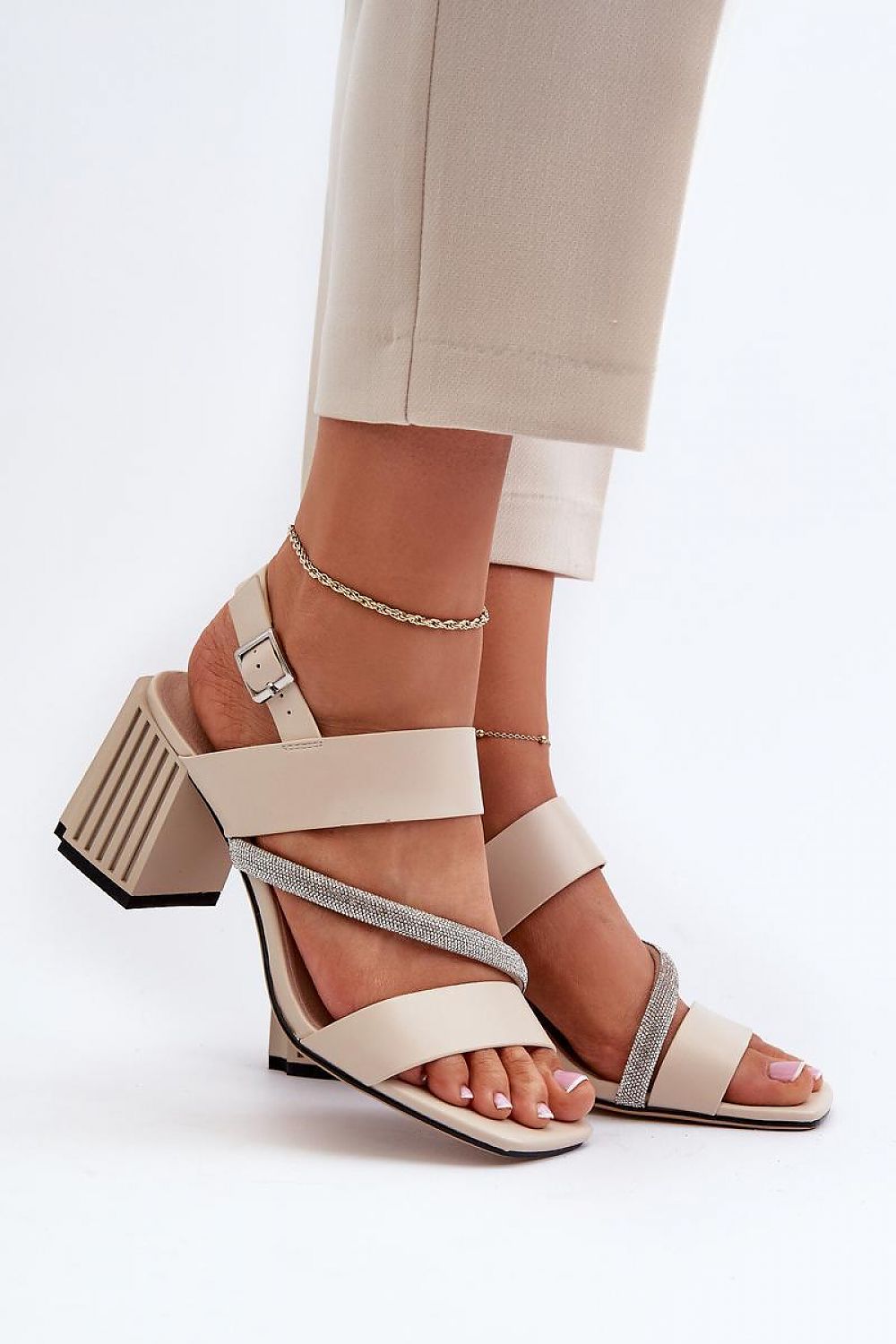  Sandale cu toc model 195551 Step in style 