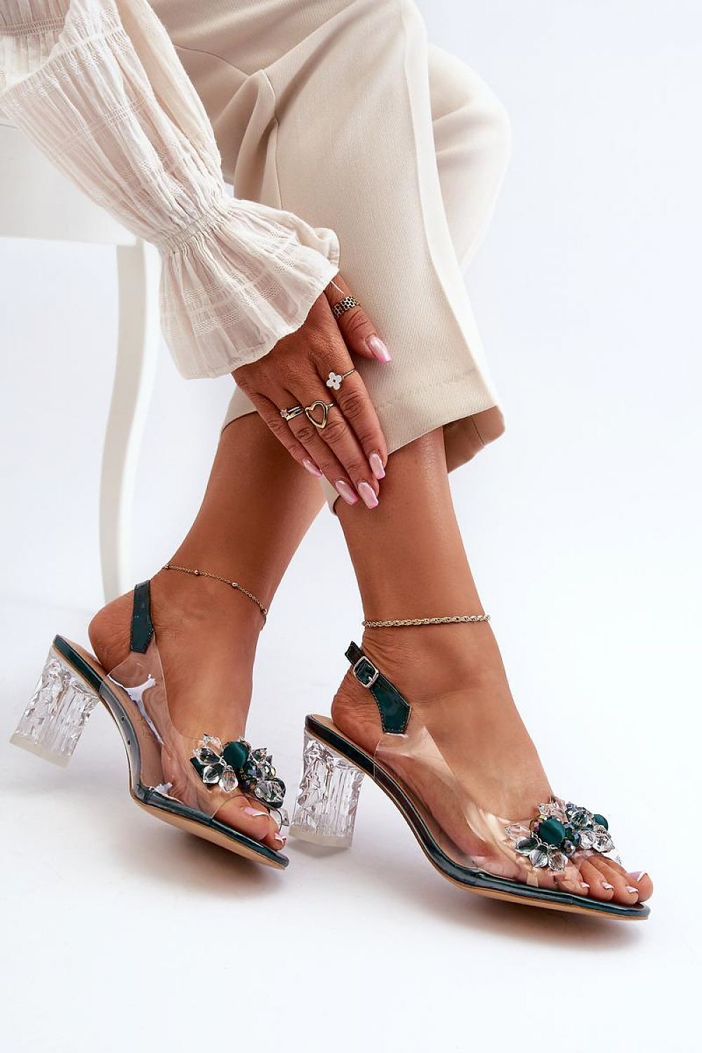  Sandale cu toc model 195570 Step in style 