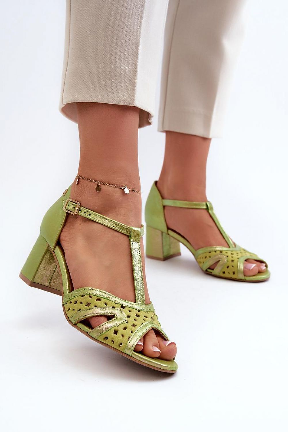  Sandale cu toc model 197702 Step in style 