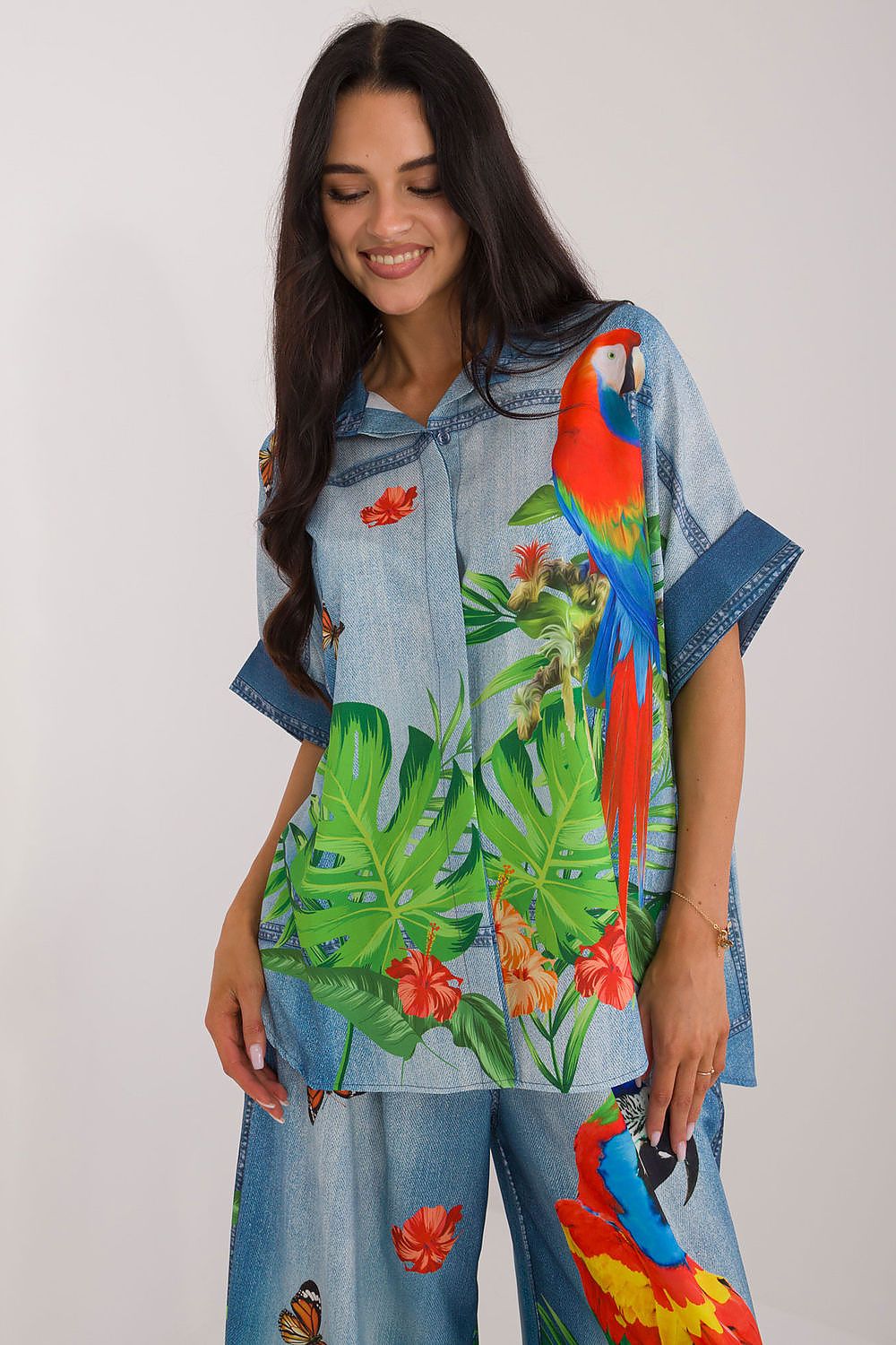  Cămaşă cu mânecă scurtă model 198371 Italy Moda 