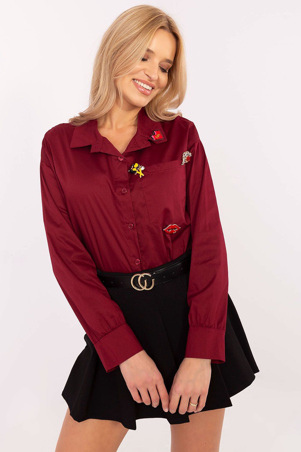  Cămaşă cu mânecă lungă model 204357 Italy Moda 