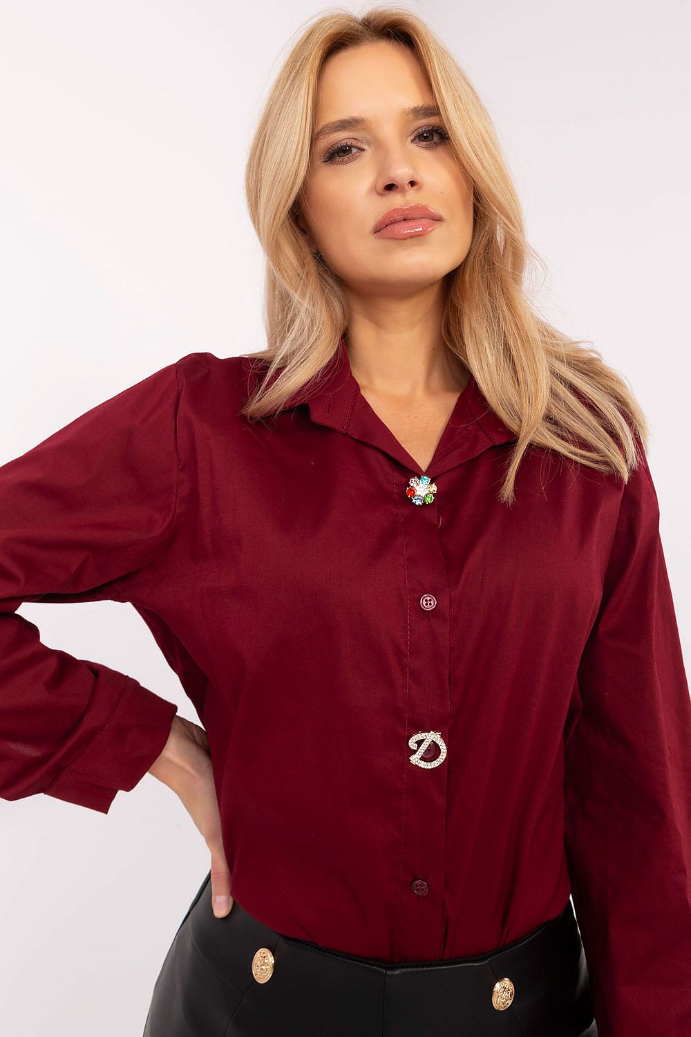  Cămaşă cu mânecă lungă model 204380 Italy Moda 