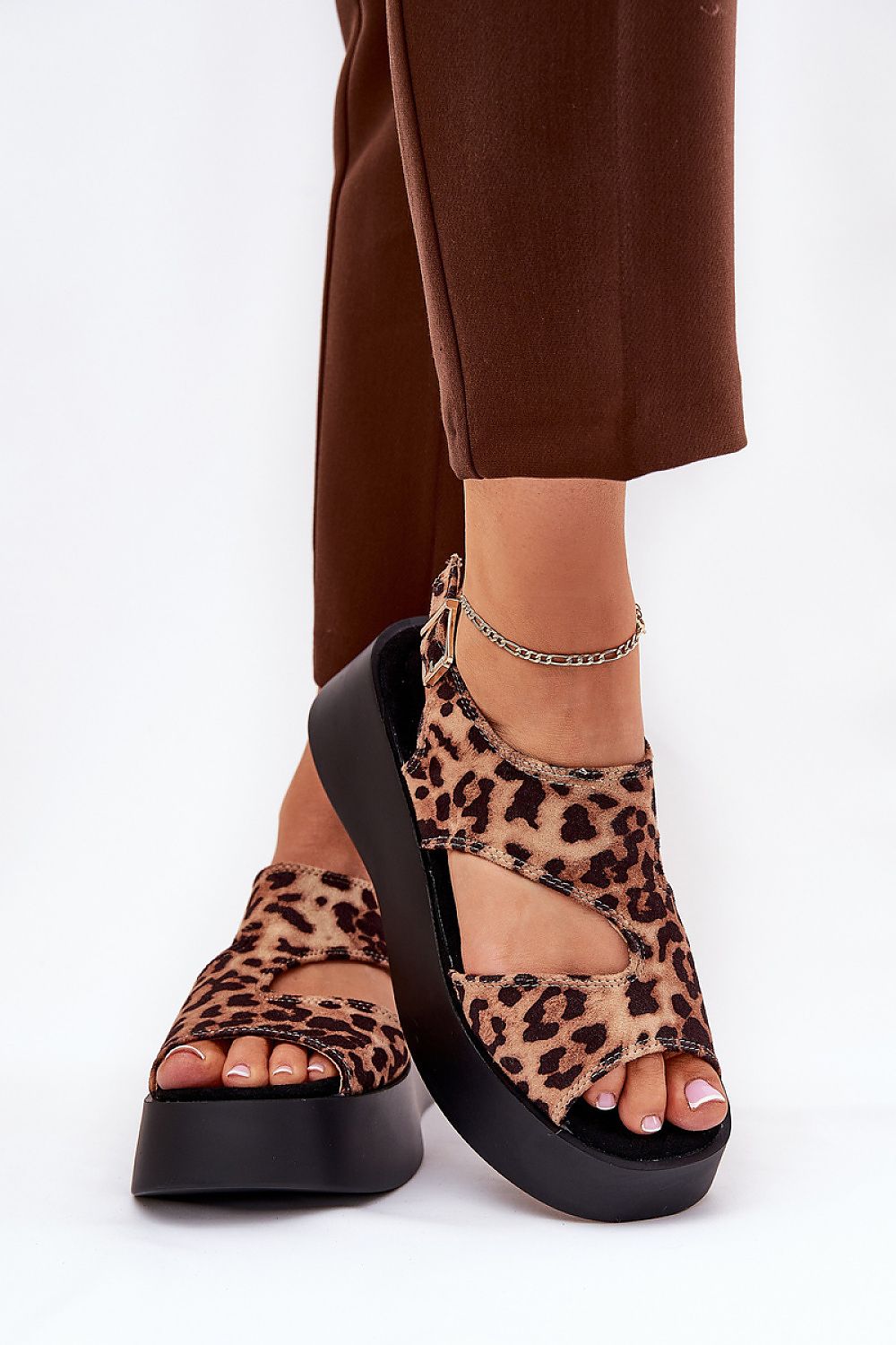  Sandale cu talpă tip pană model 209901 Step in style 
