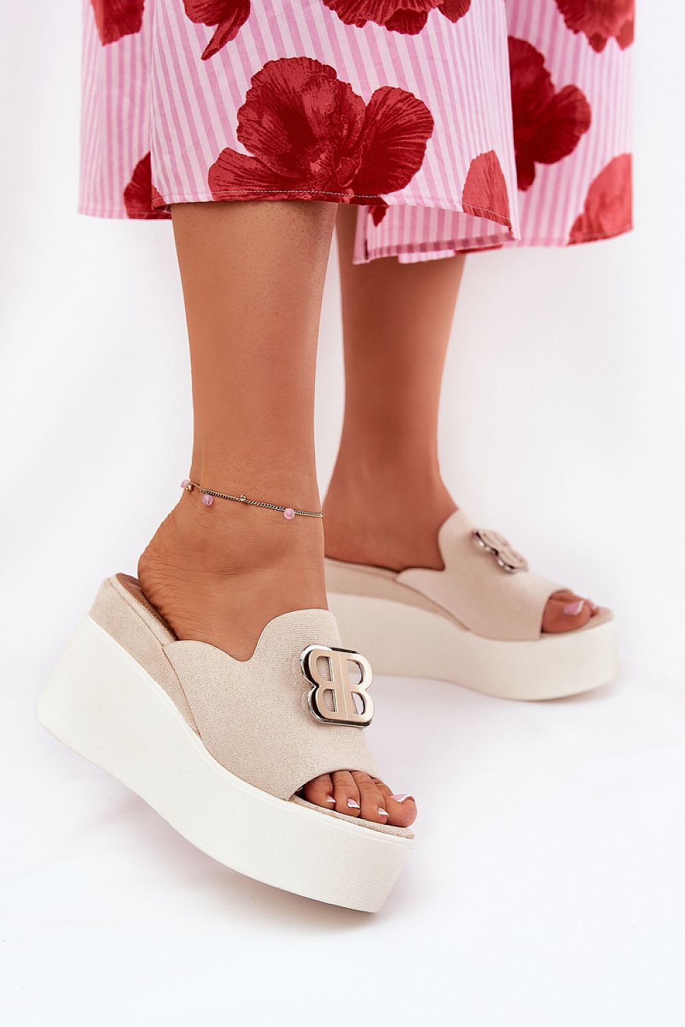  Sandale cu talpă tip pană model 209971 Step in style 