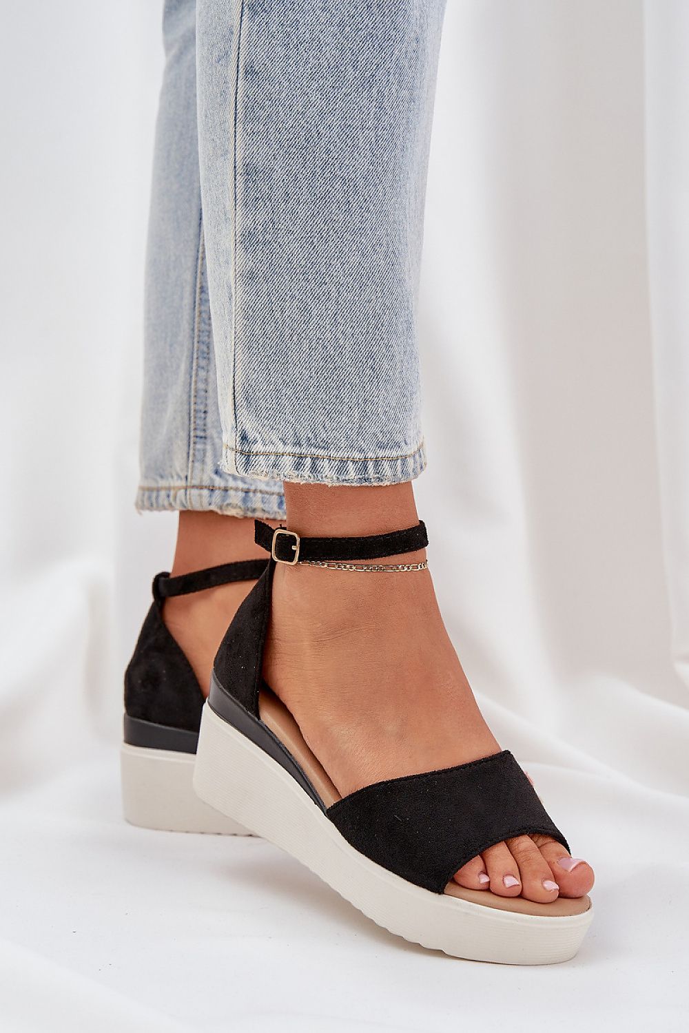  Sandale cu talpă tip pană model 210148 Step in style 
