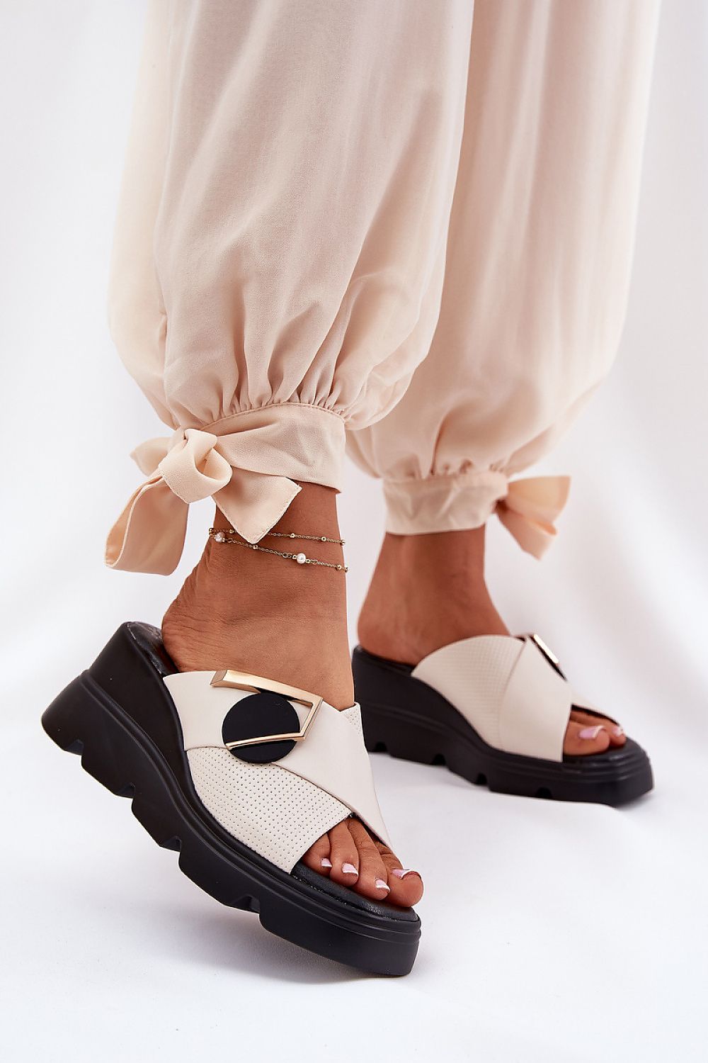  Sandale cu talpă tip pană model 212347 Step in style 