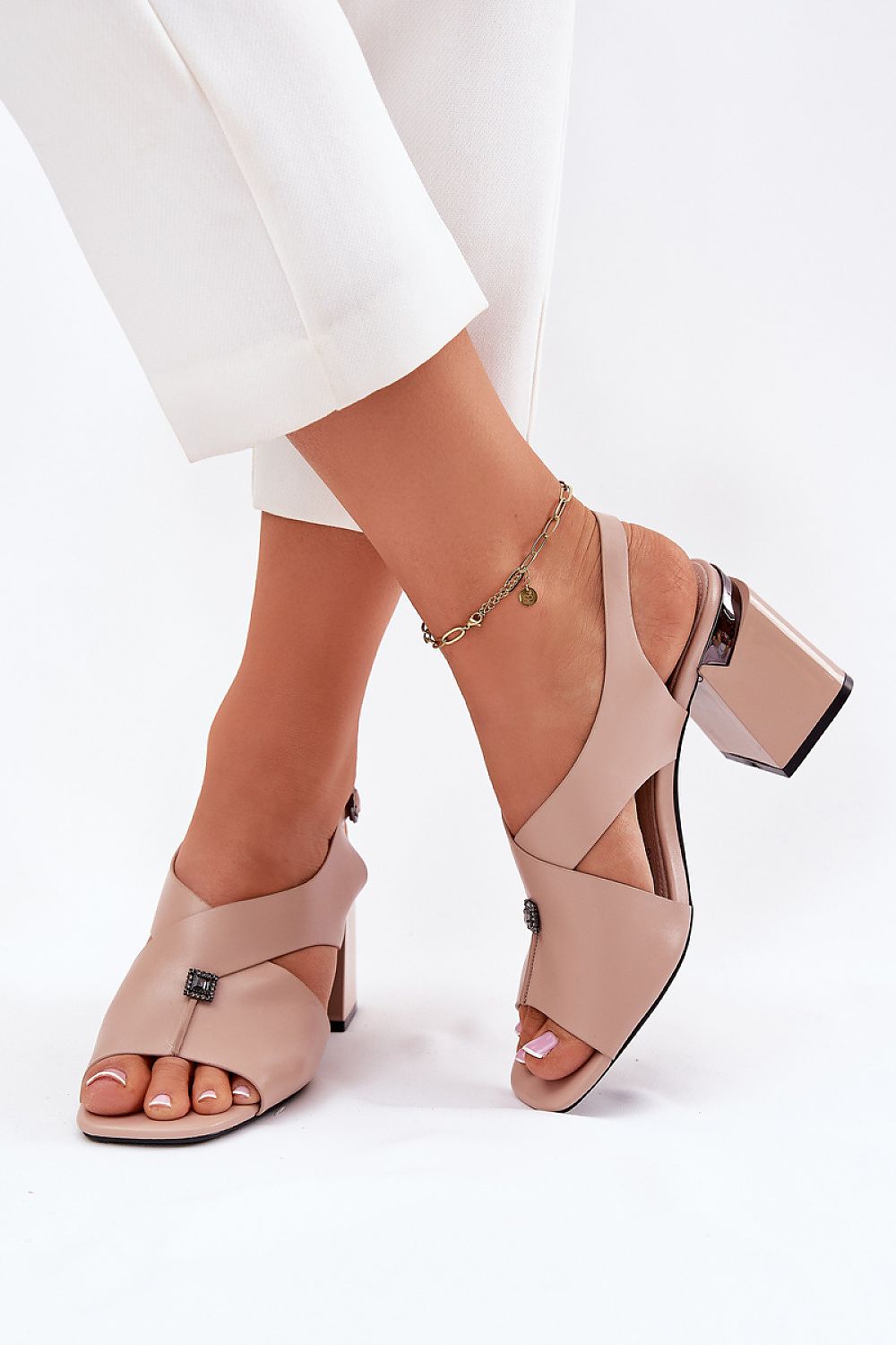  Sandale cu toc model 212827 Step in style 