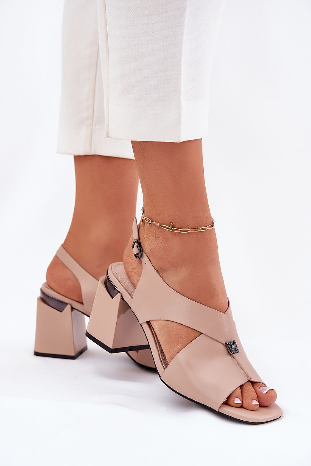  Sandale cu toc model 212827 Step in style 