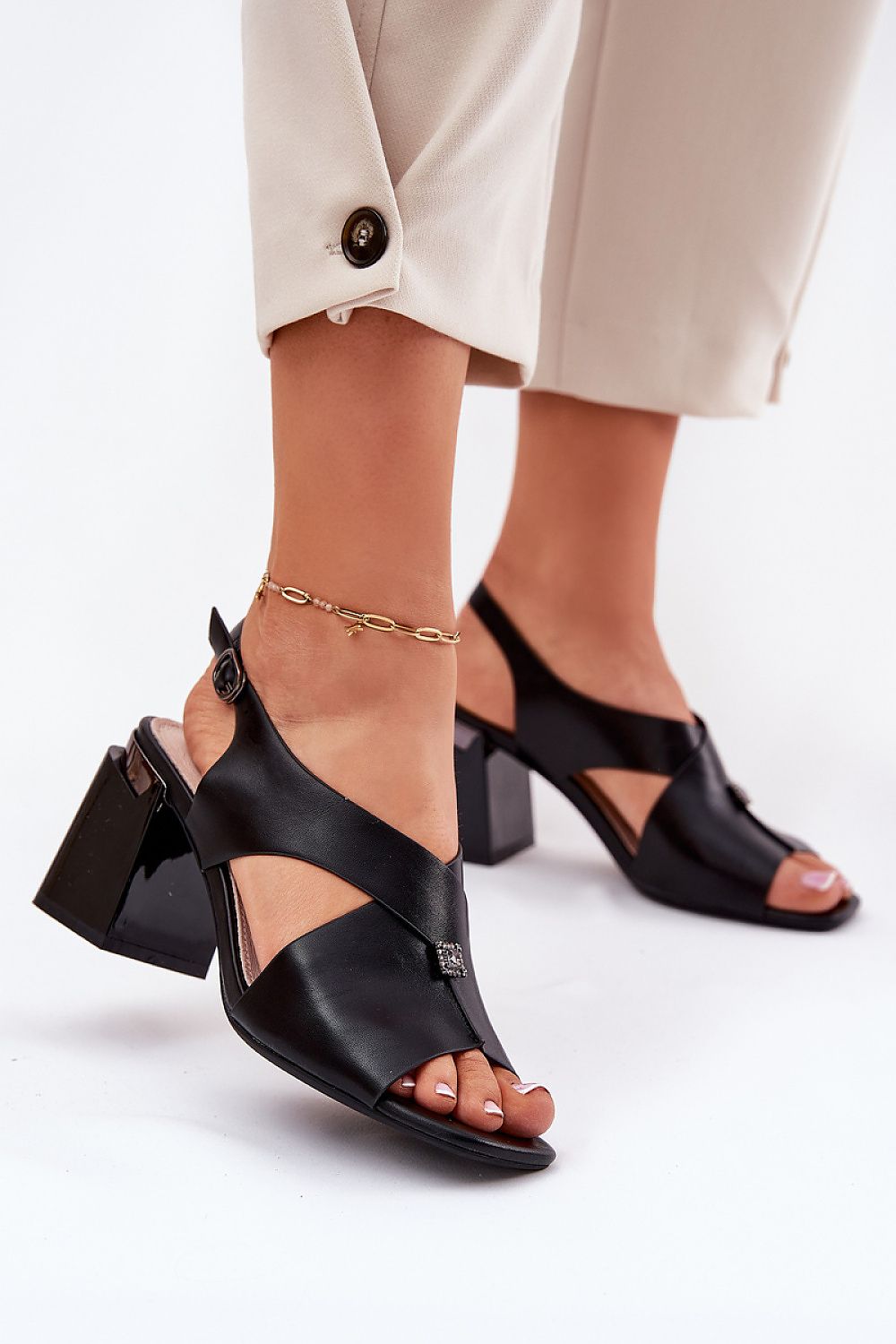  Sandale cu toc model 212828 Step in style 