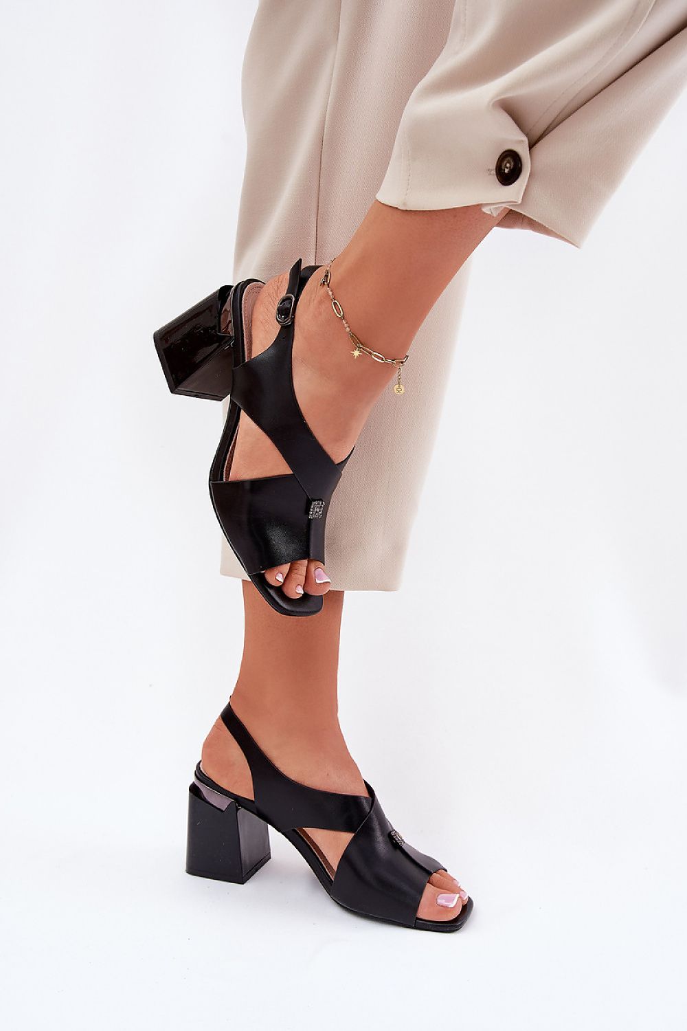  Sandale cu toc model 212828 Step in style 