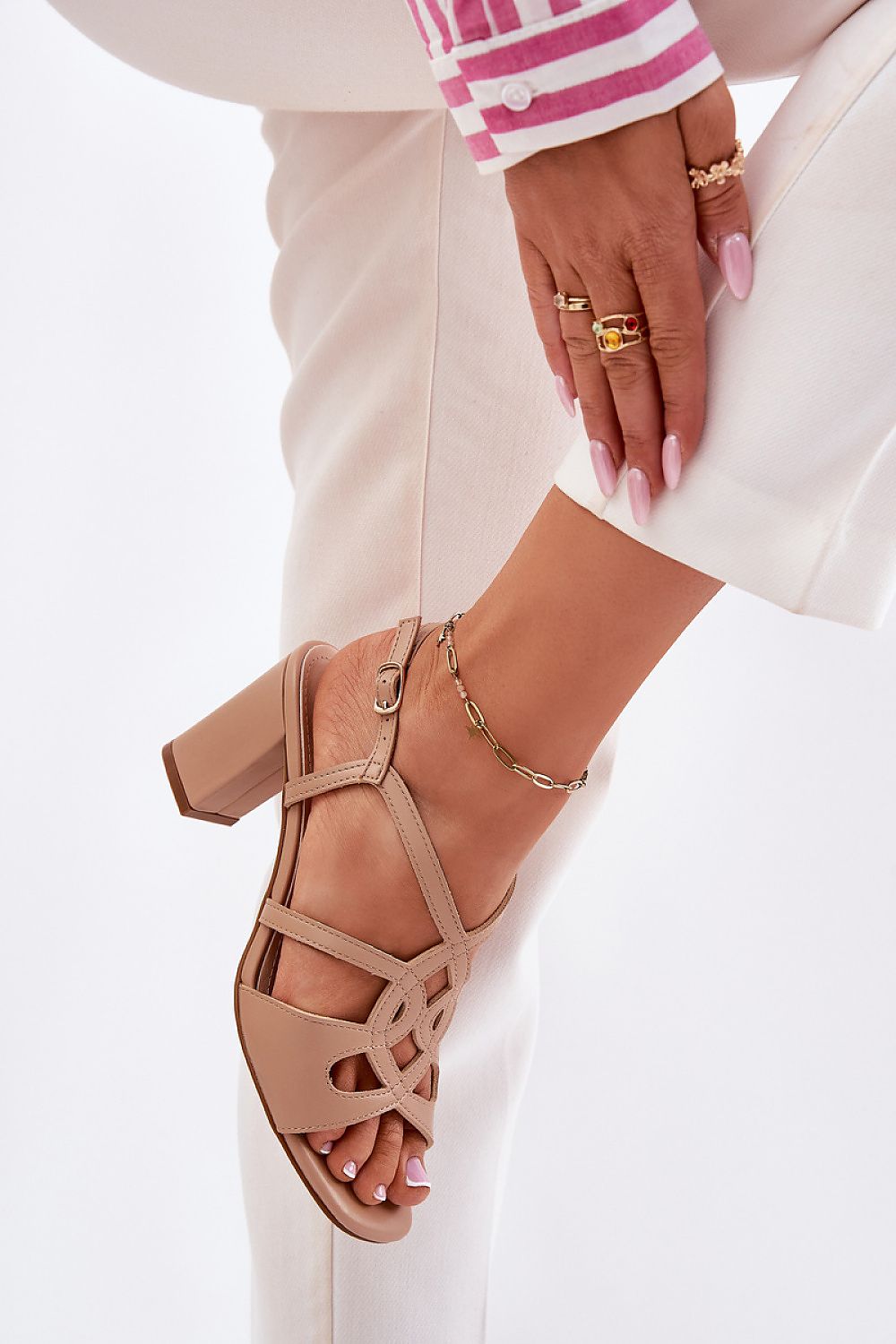  Sandale cu toc model 212835 Step in style 