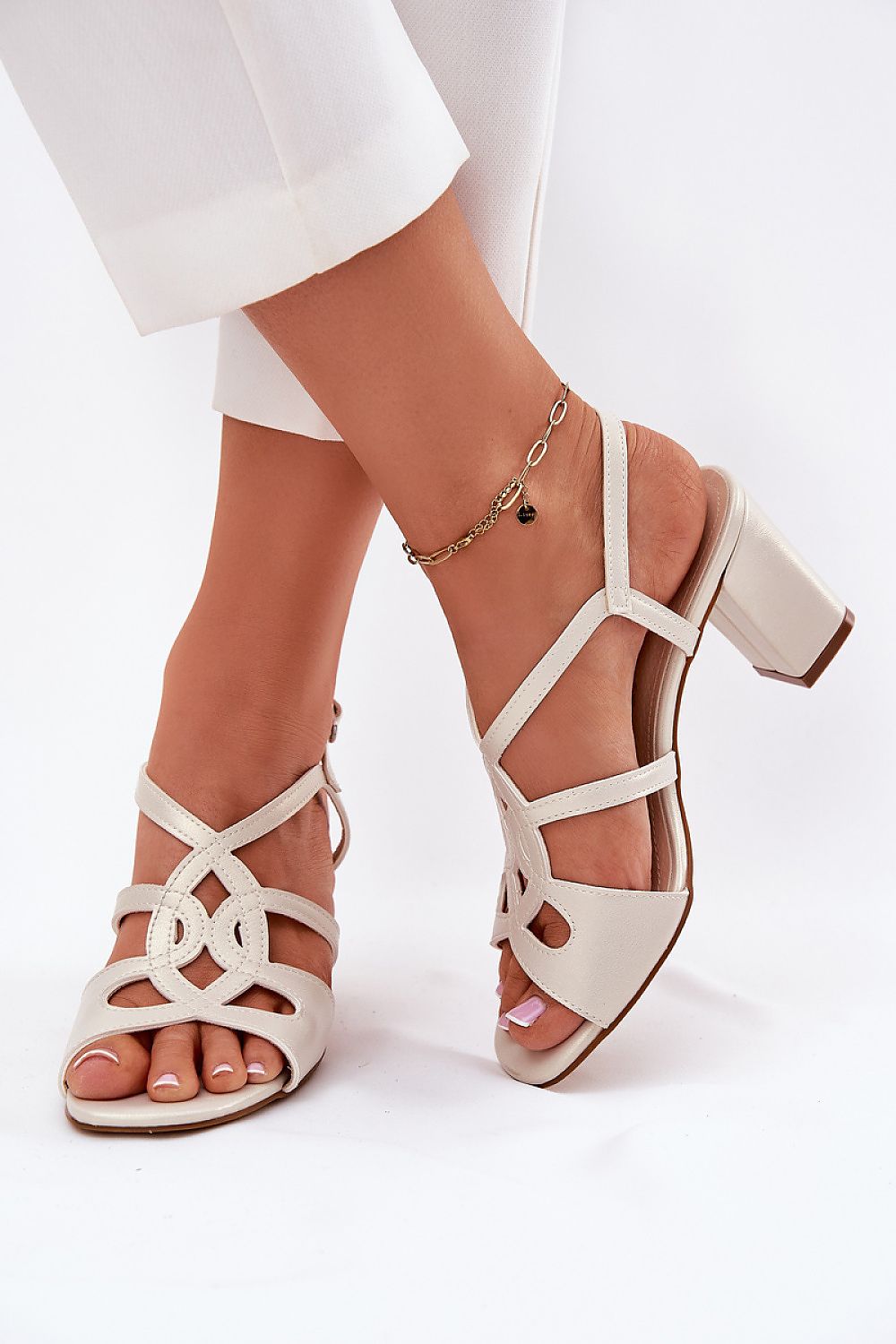  Sandale cu toc model 212837 Step in style 