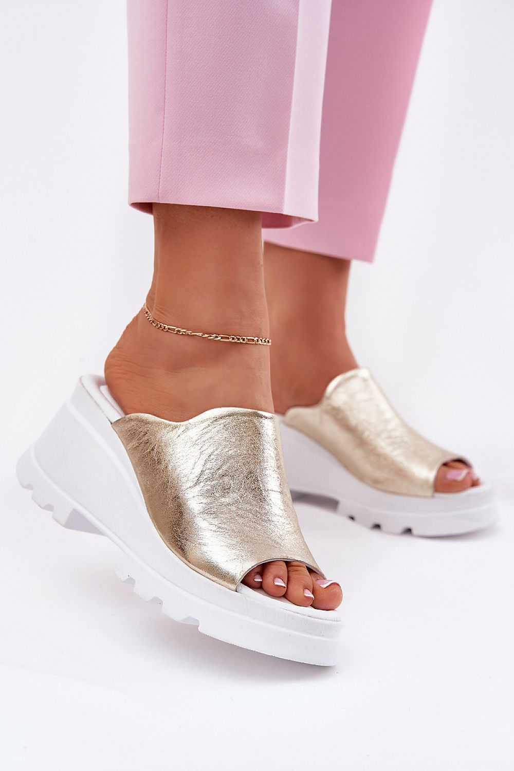  Sandale cu talpă tip pană model 213034 Step in style 