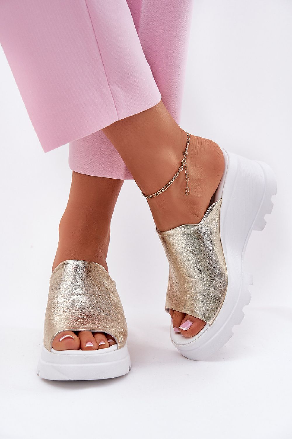  Sandale cu talpă tip pană model 213034 Step in style 