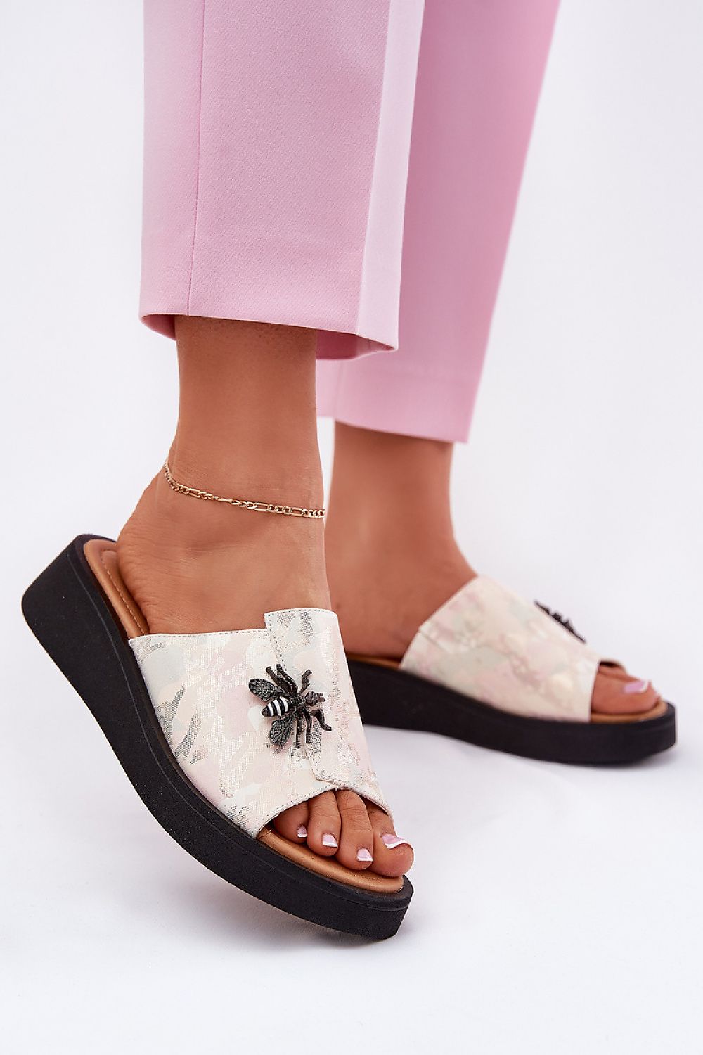  Sandale cu talpă tip pană model 213036 Step in style 