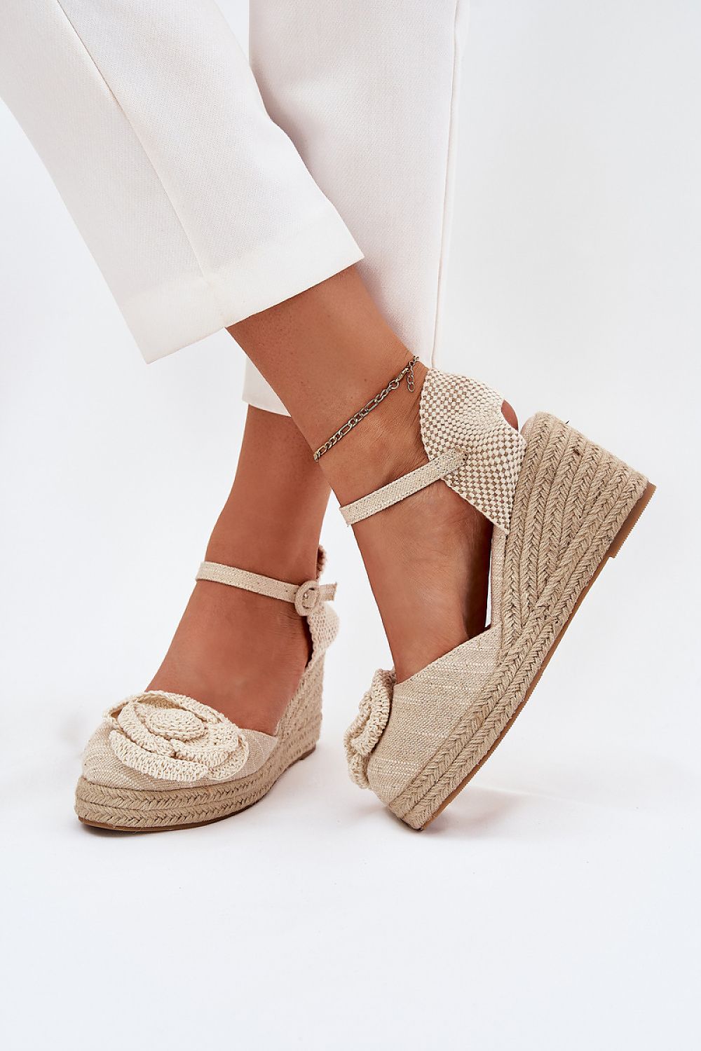  Sandale cu talpă tip pană model 214384 Step in style 