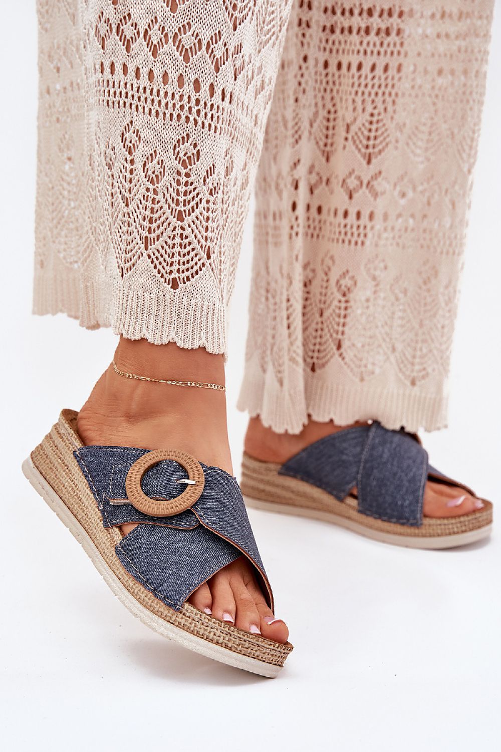  Sandale cu talpă tip pană model 214736 Step in style 
