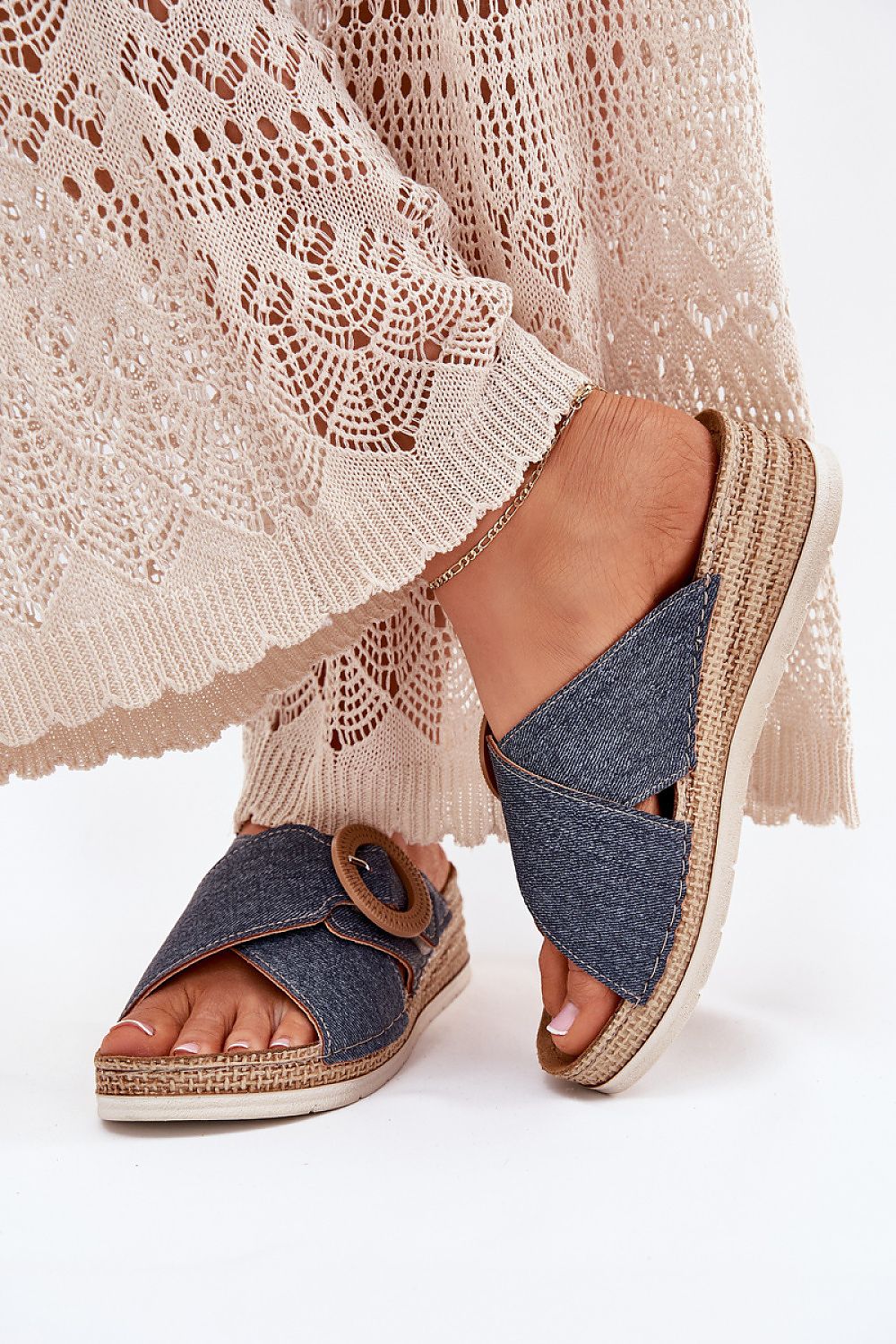  Sandale cu talpă tip pană model 214736 Step in style 
