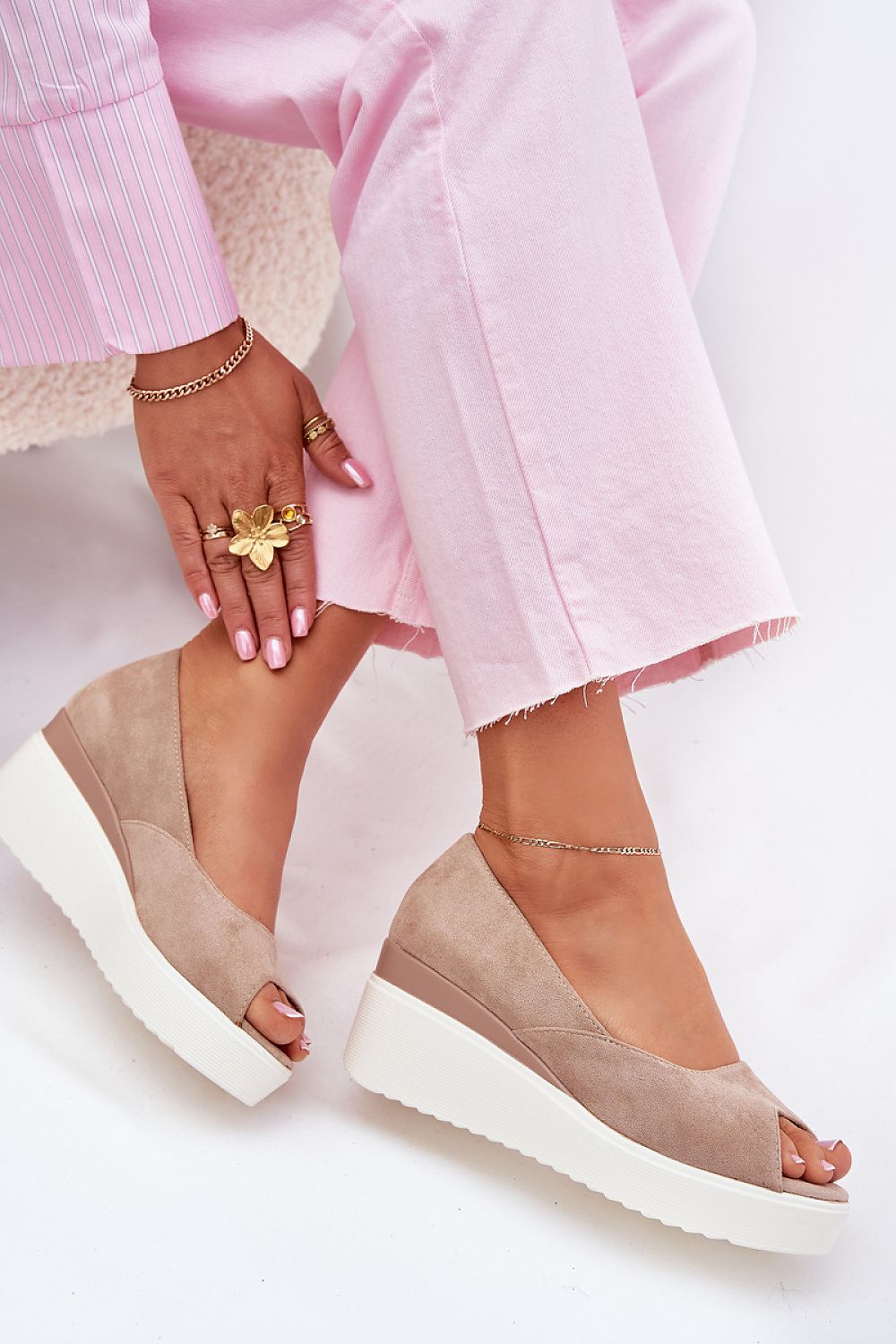  Sandale cu talpă tip pană model 214985 Step in style 