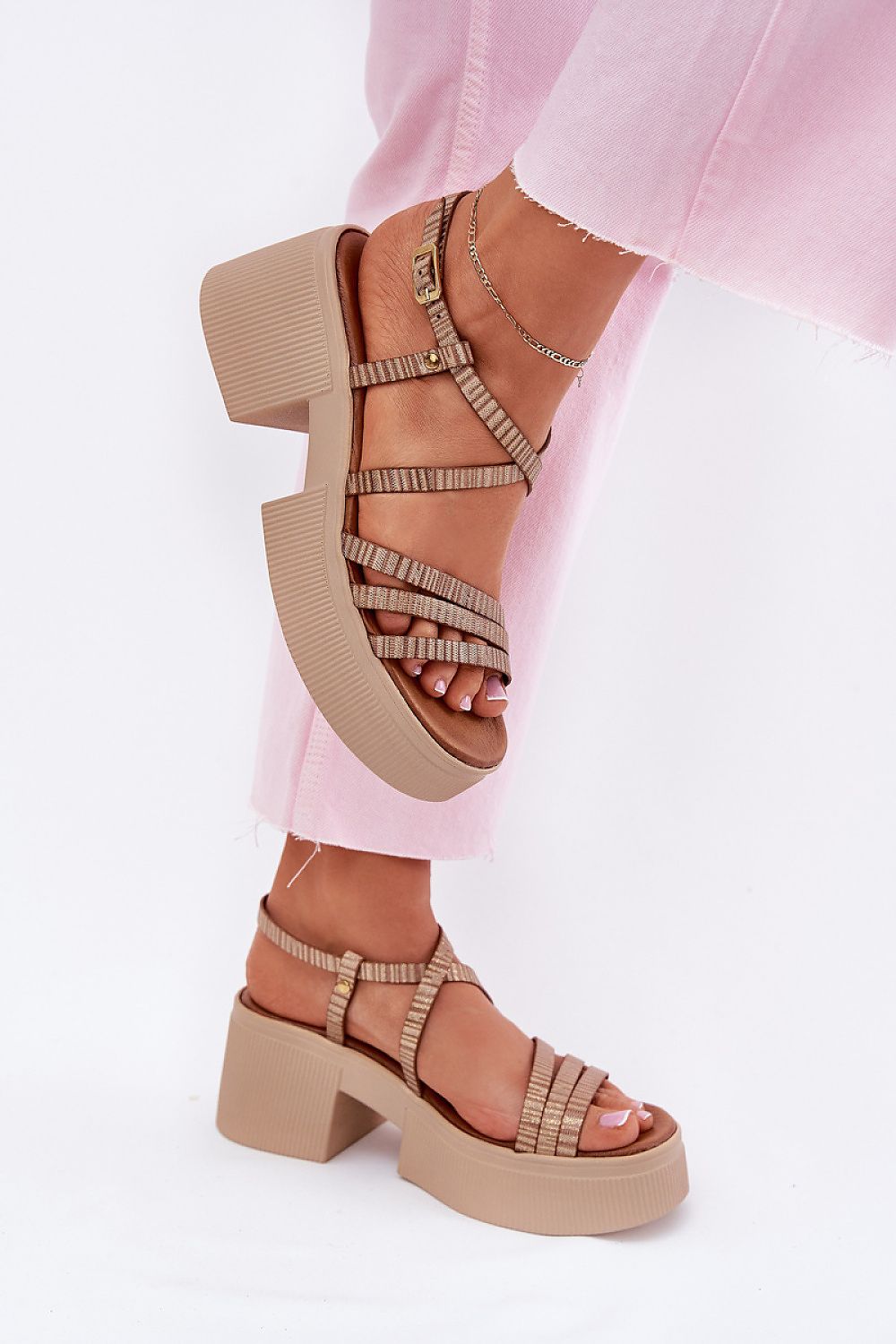  Sandale cu toc model 214994 Step in style 