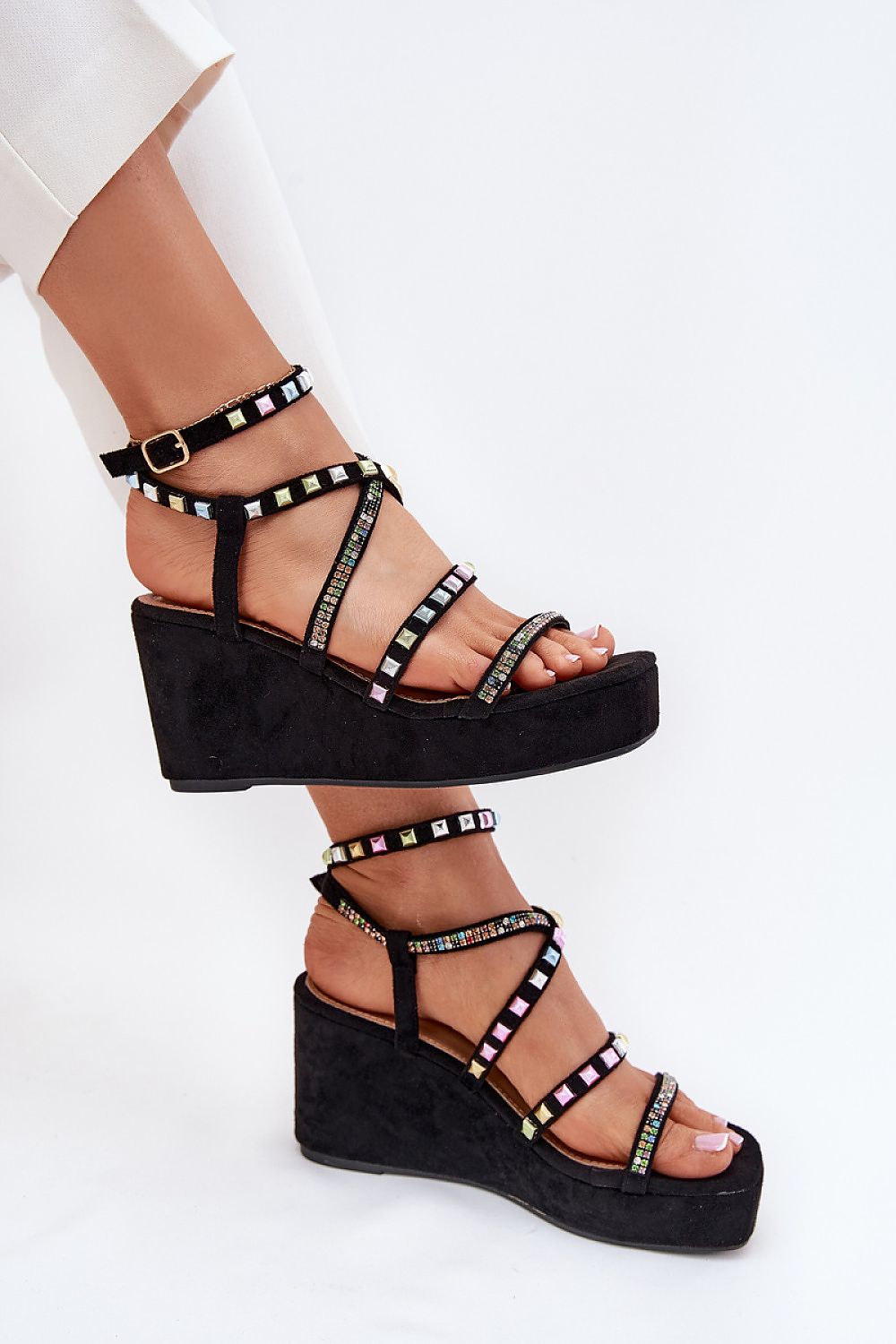  Sandale cu talpă tip pană model 215006 Step in style 