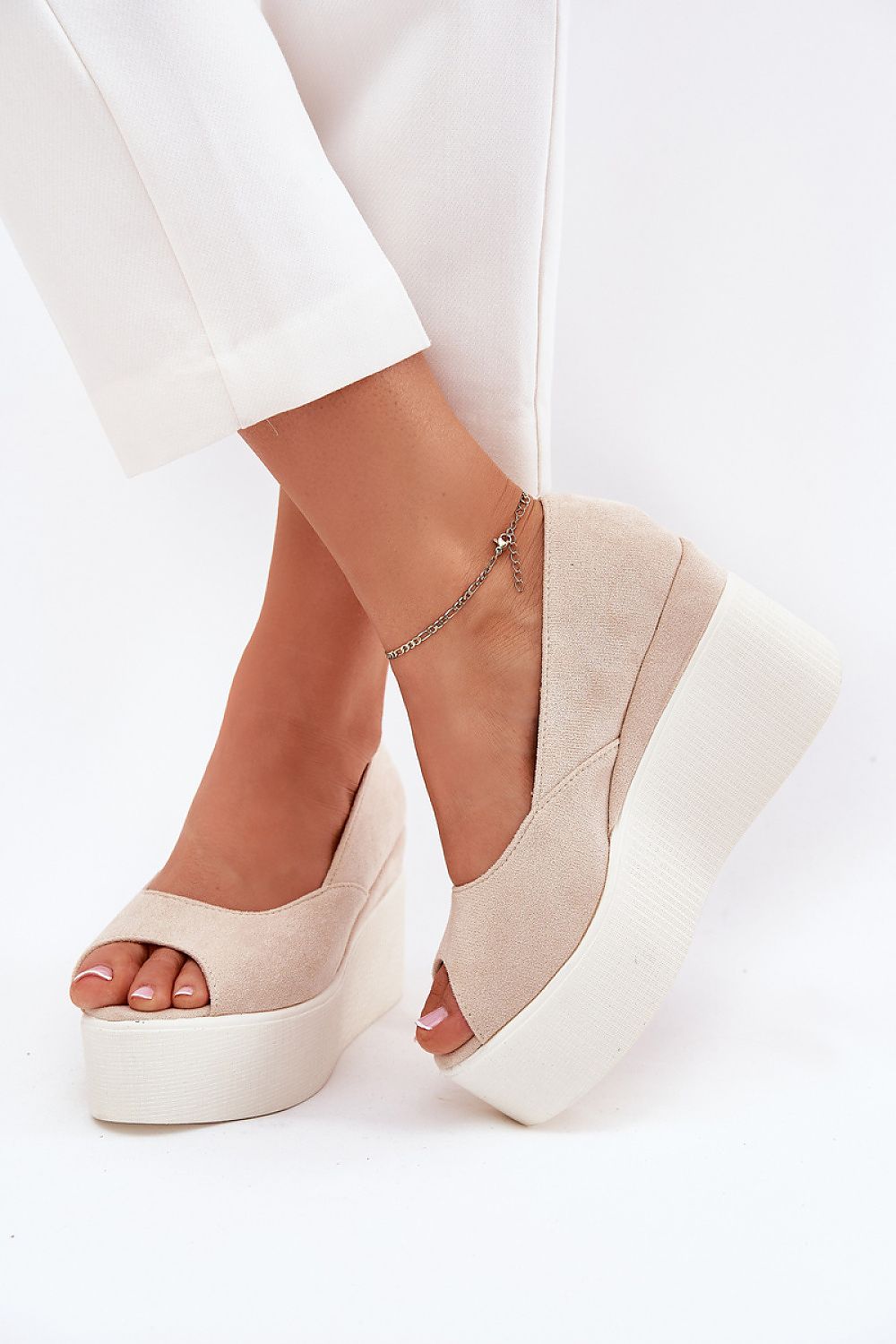  Sandale cu talpă tip pană model 215009 Step in style 