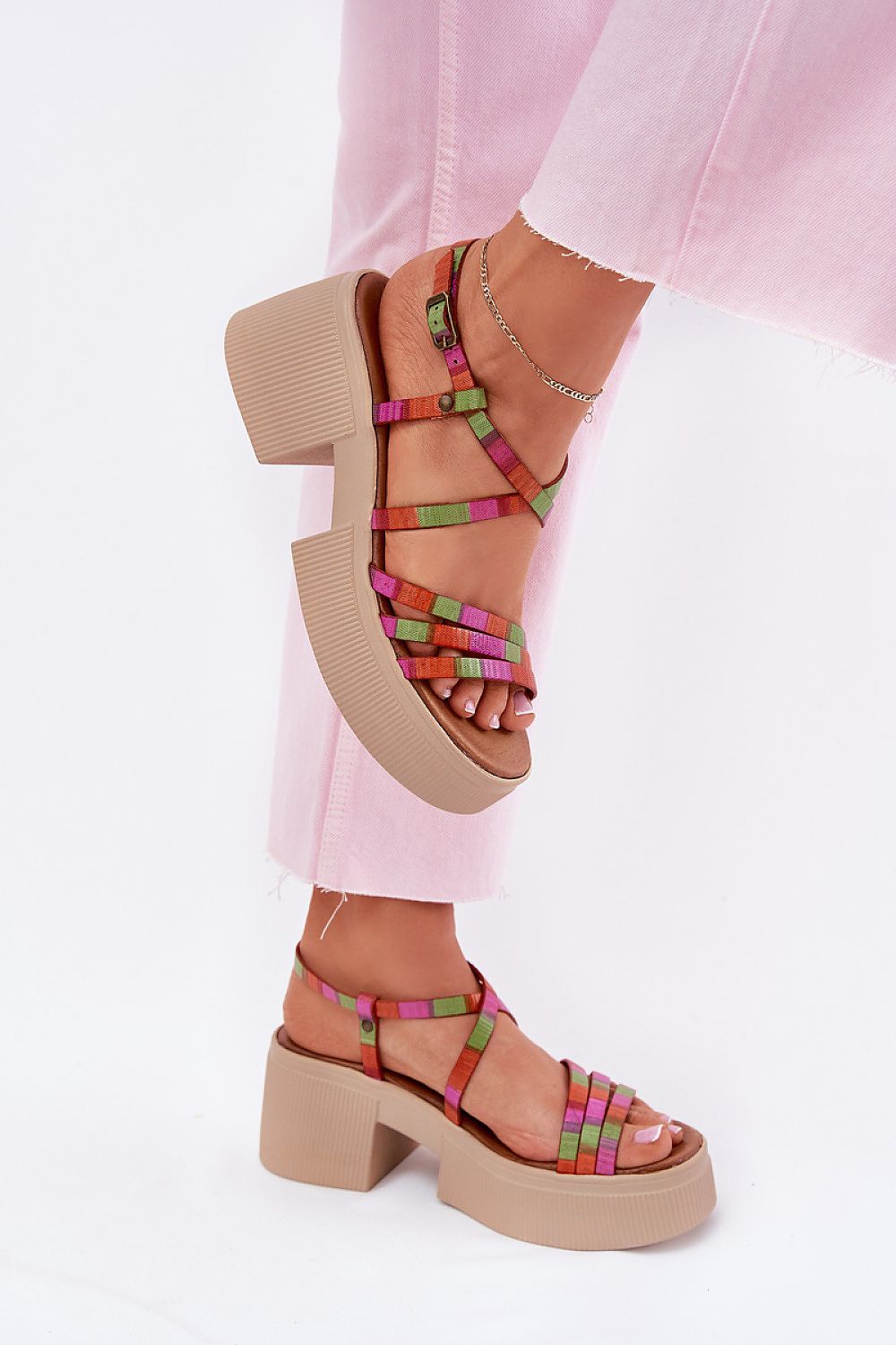  Sandale cu toc model 215023 Step in style 