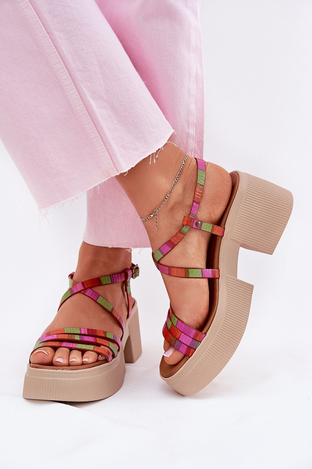  Sandale cu toc model 215023 Step in style 