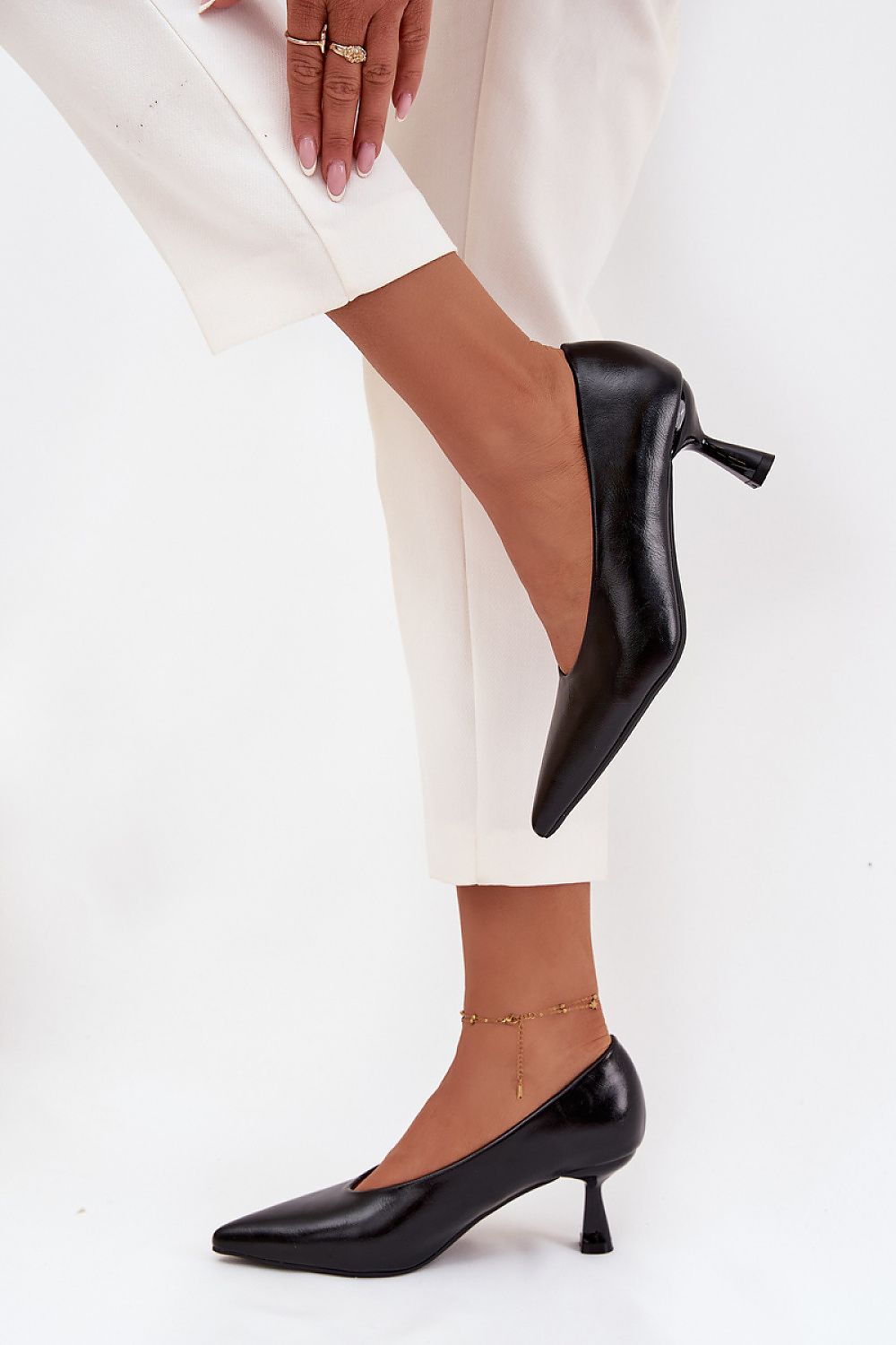  Pantofi cu toc simplu model 217851 Step in style 