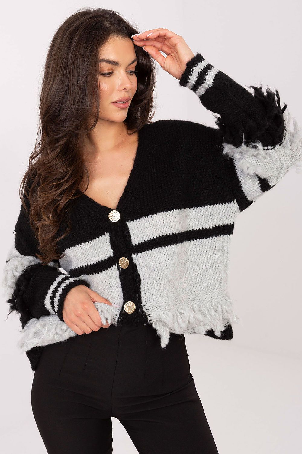  Sveter cu închidere model 218012 Italy Moda 