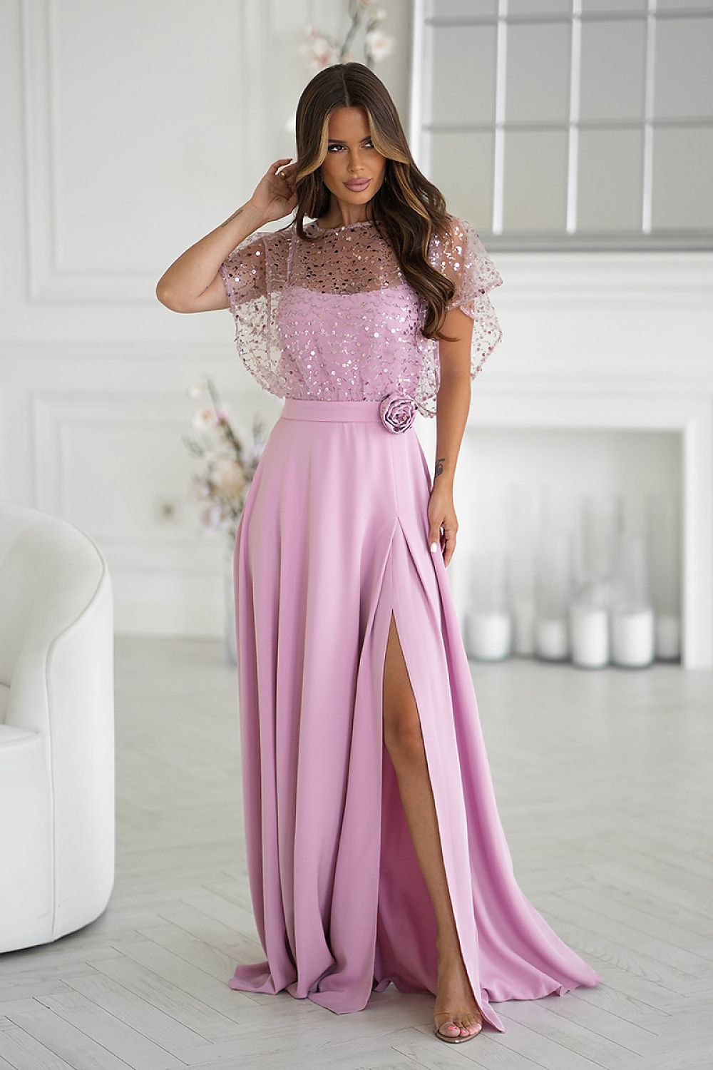  Rochie lungă model 219690 Bicotone 