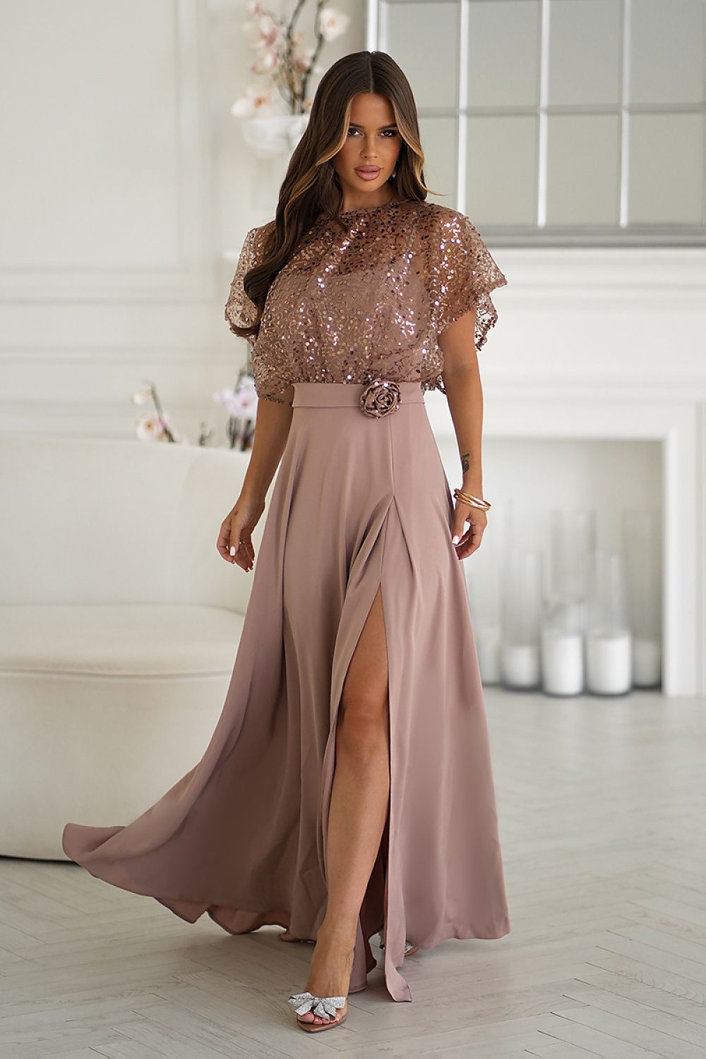  Rochie lungă model 219691 Bicotone 