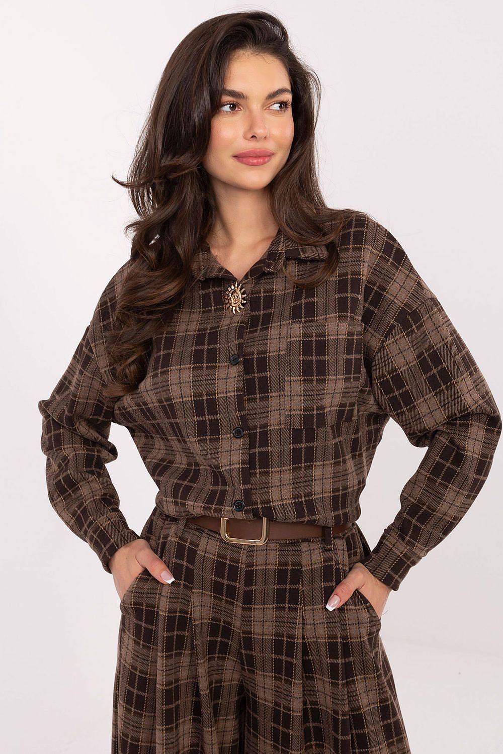  Cămaşă cu mânecă lungă model 220040 Italy Moda 