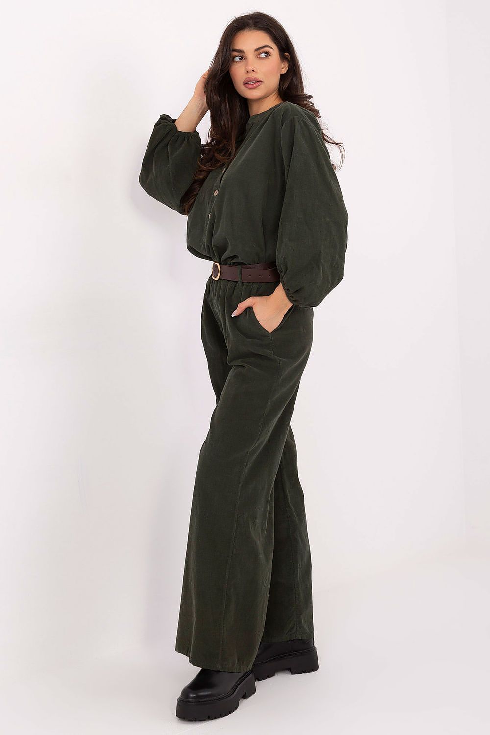  Pantaloni din catifea model 220283 Italy Moda 