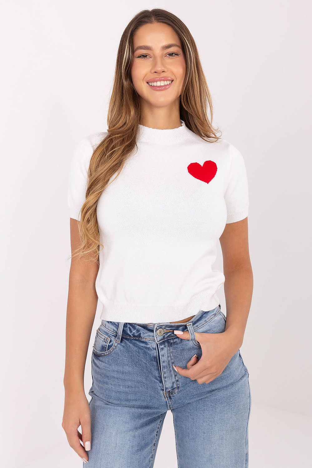  Pulover cu mânecă scurtă model 220372 Factory Price 