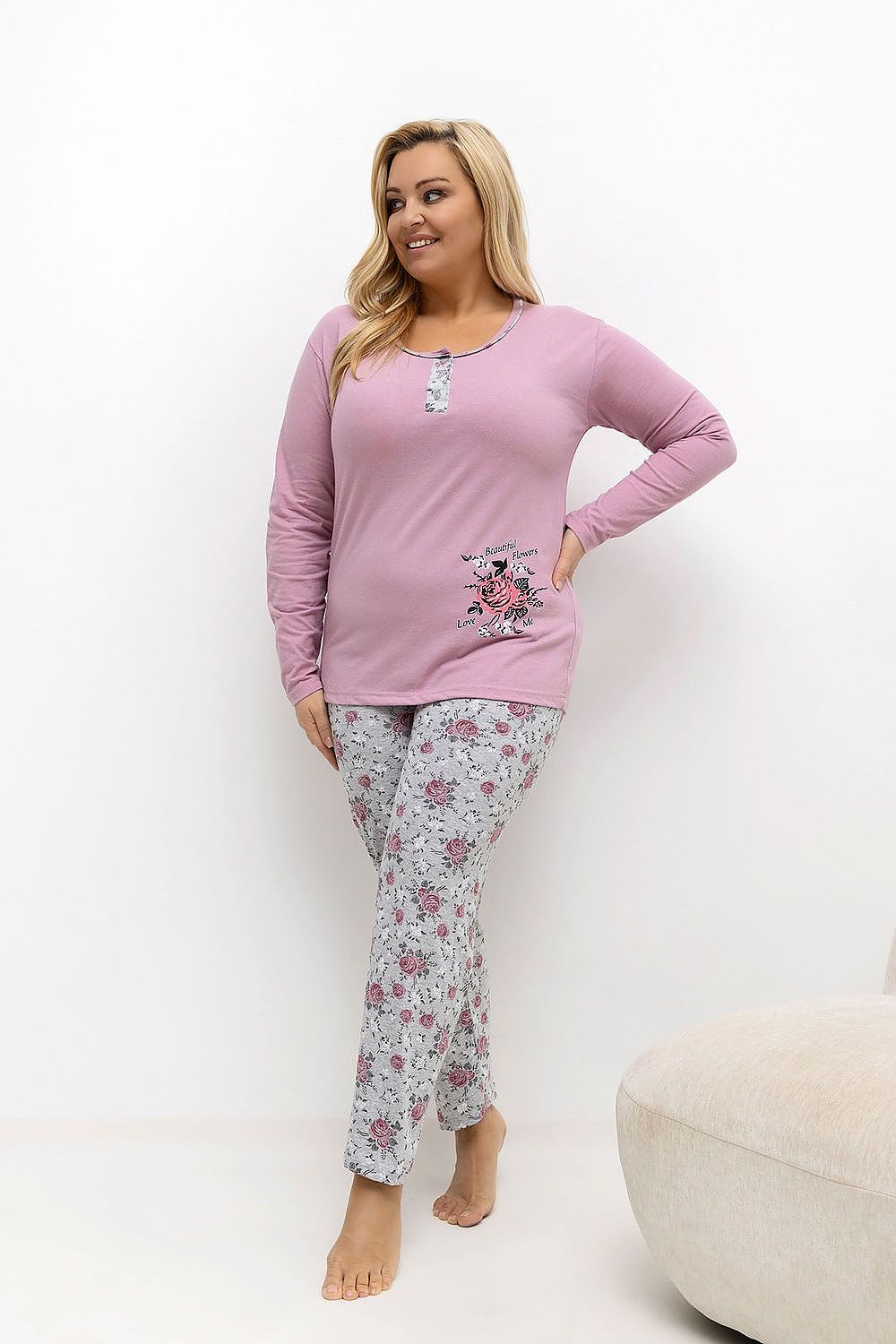  Pijamale Plus Size model 221188 Forever Pink 