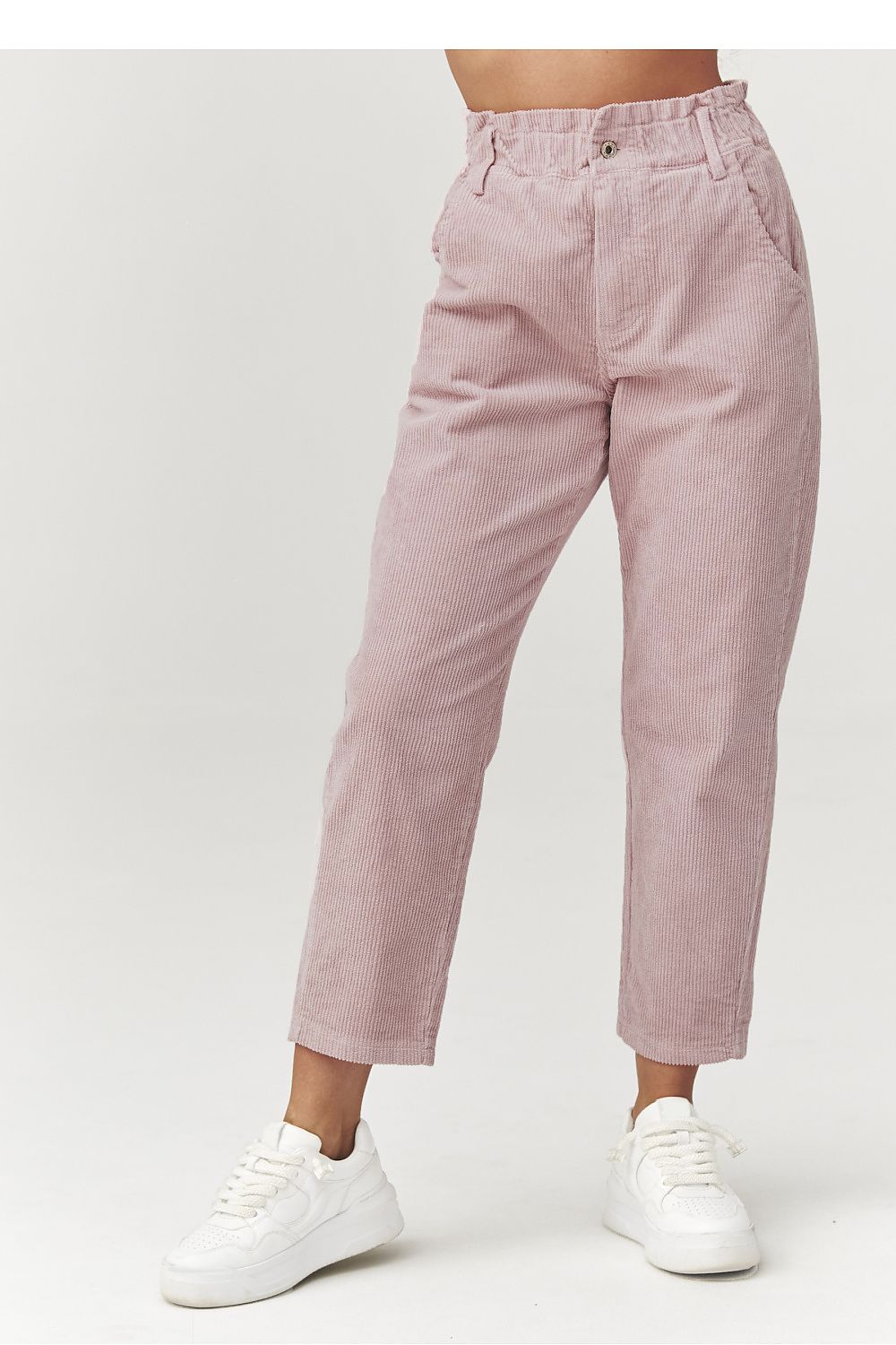  Pantaloni din catifea model 223241 Makadamia 