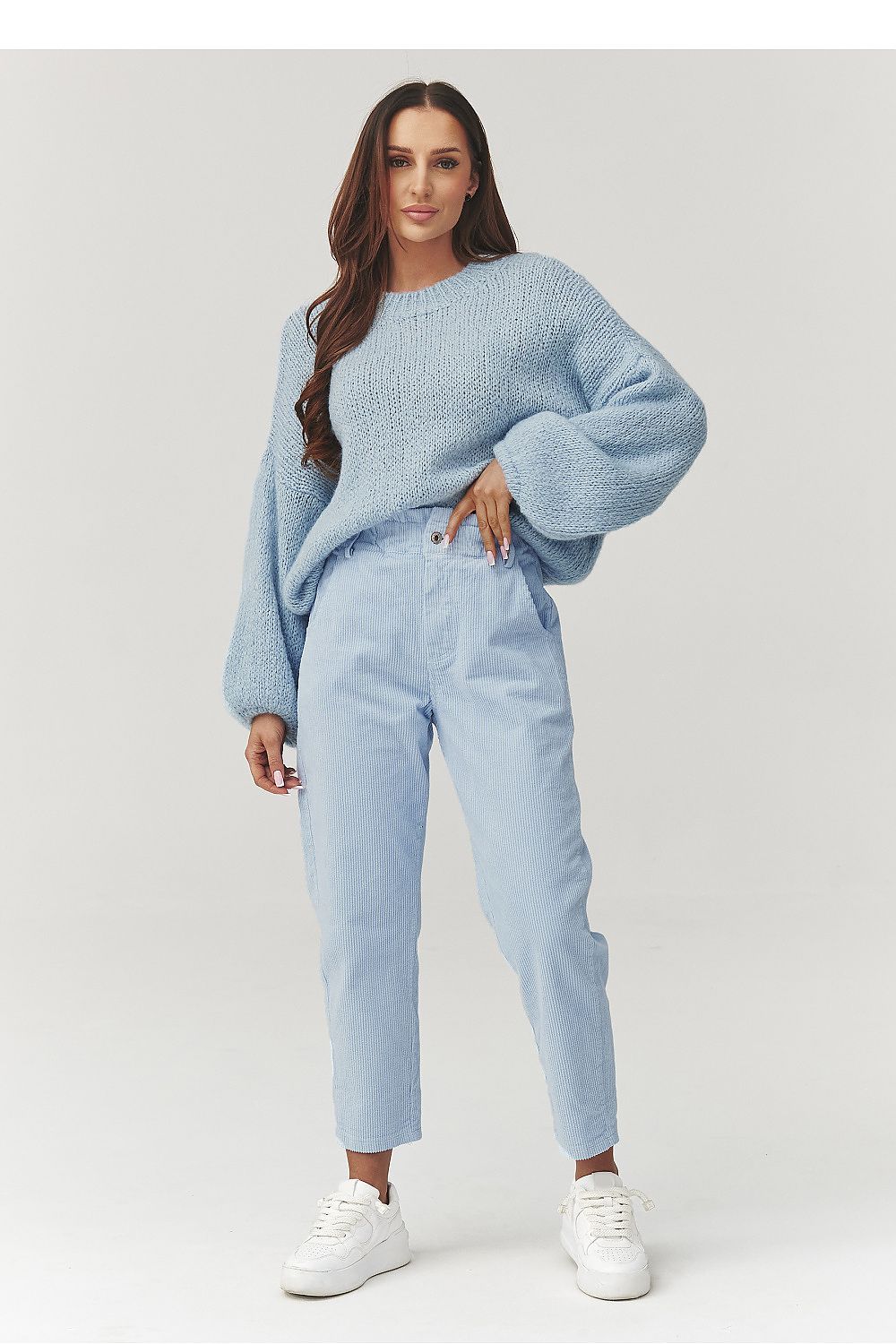  Pantaloni din catifea model 223244 Makadamia 
