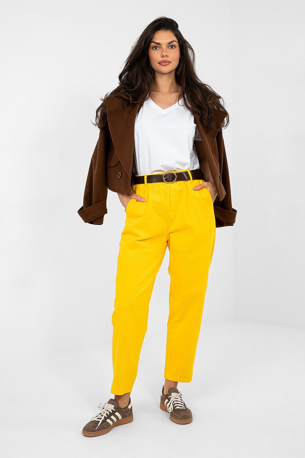  Pantaloni din catifea model 224052 Italy Moda 