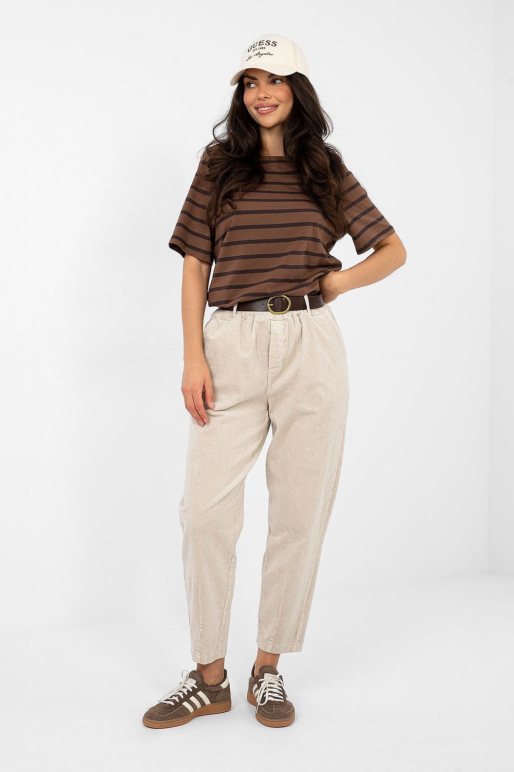  Pantaloni din catifea model 224053 Italy Moda 
