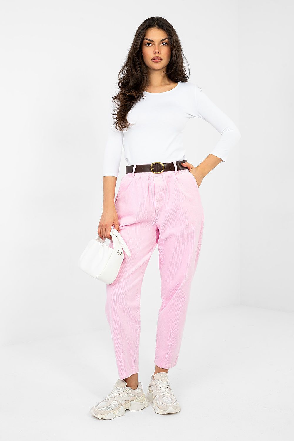  Pantaloni din catifea model 224055 Italy Moda 