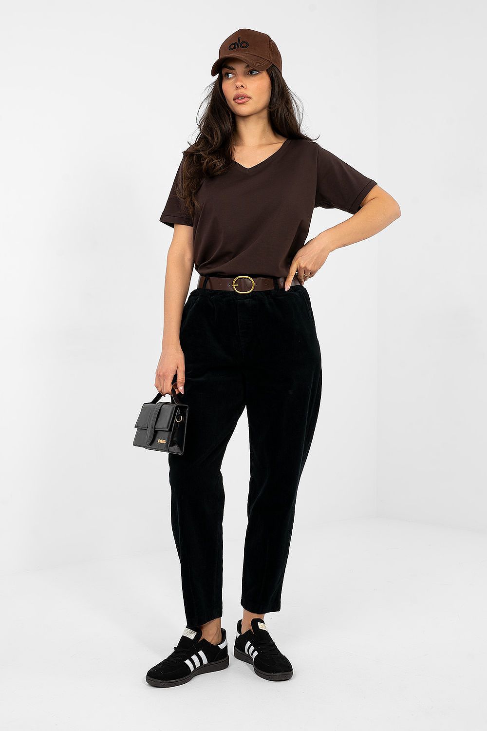  Pantaloni din catifea model 224056 Italy Moda 