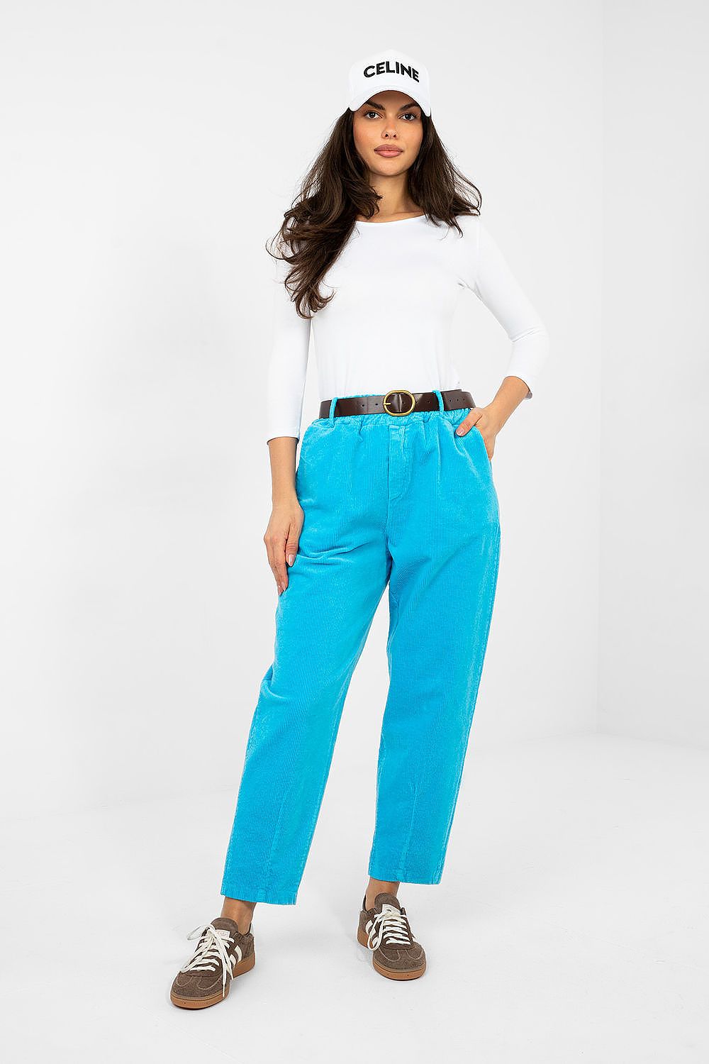  Pantaloni din catifea model 224057 Italy Moda 