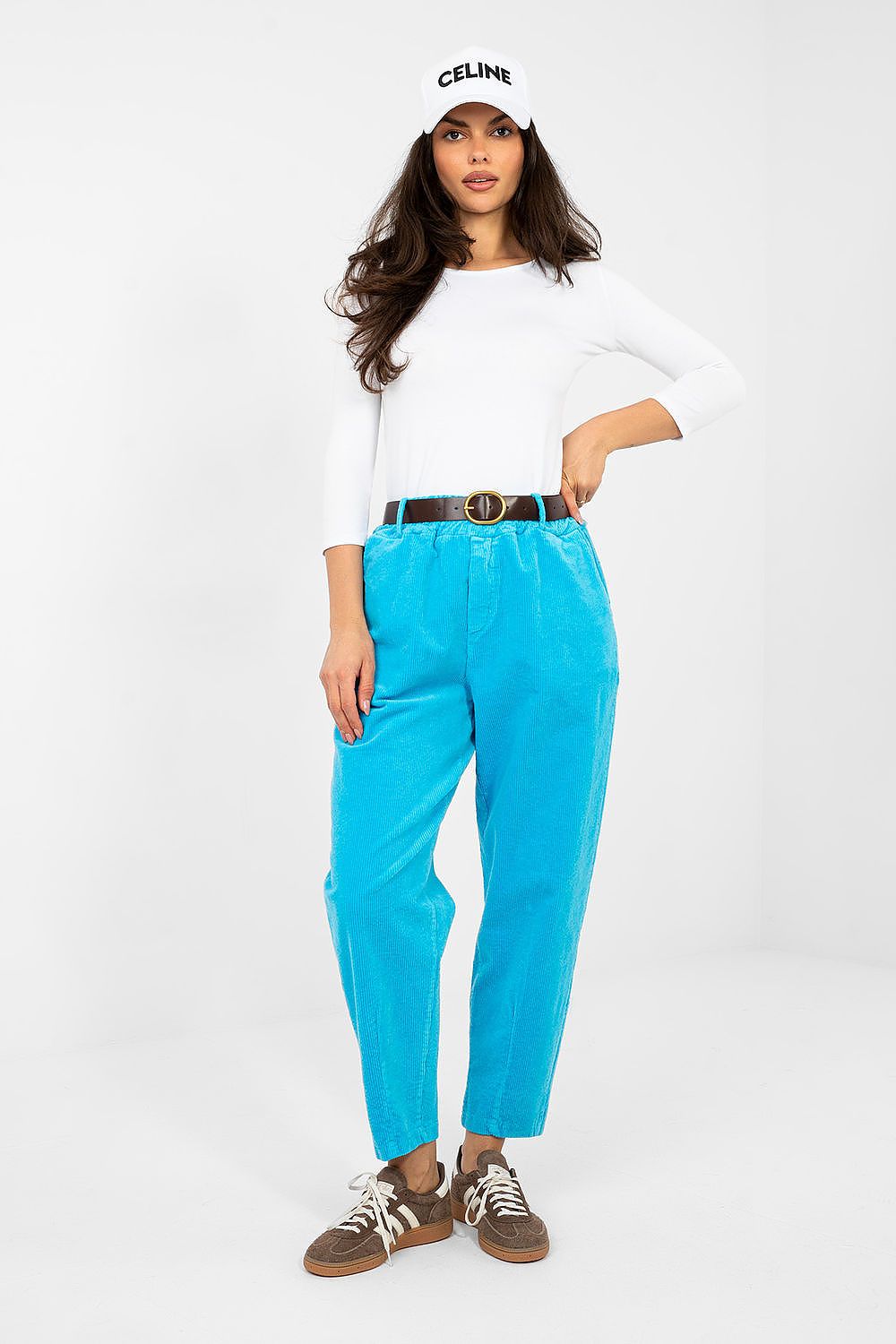 Pantaloni din catifea model 224057 Italy Moda 