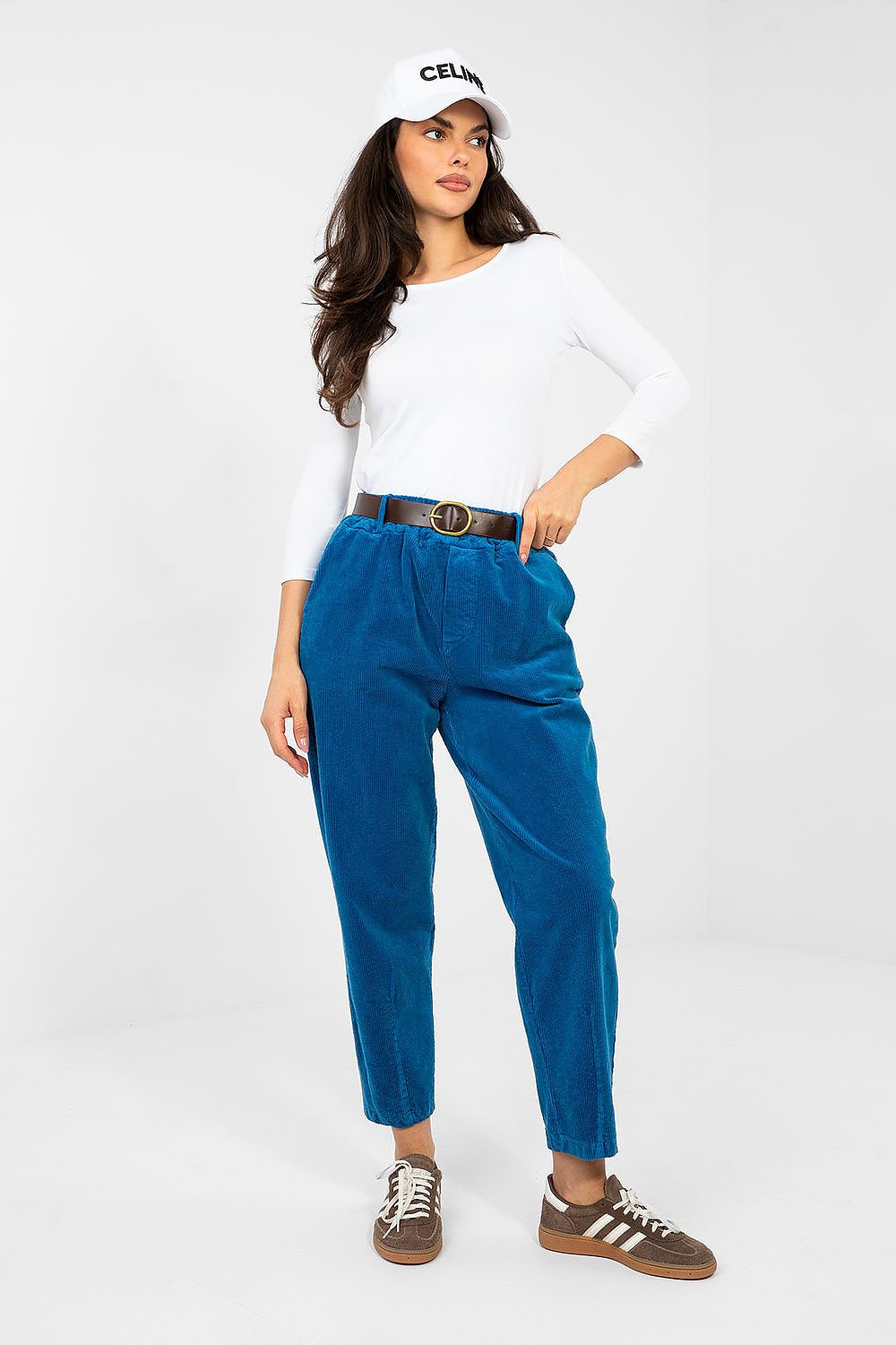  Pantaloni din catifea model 224058 Italy Moda 