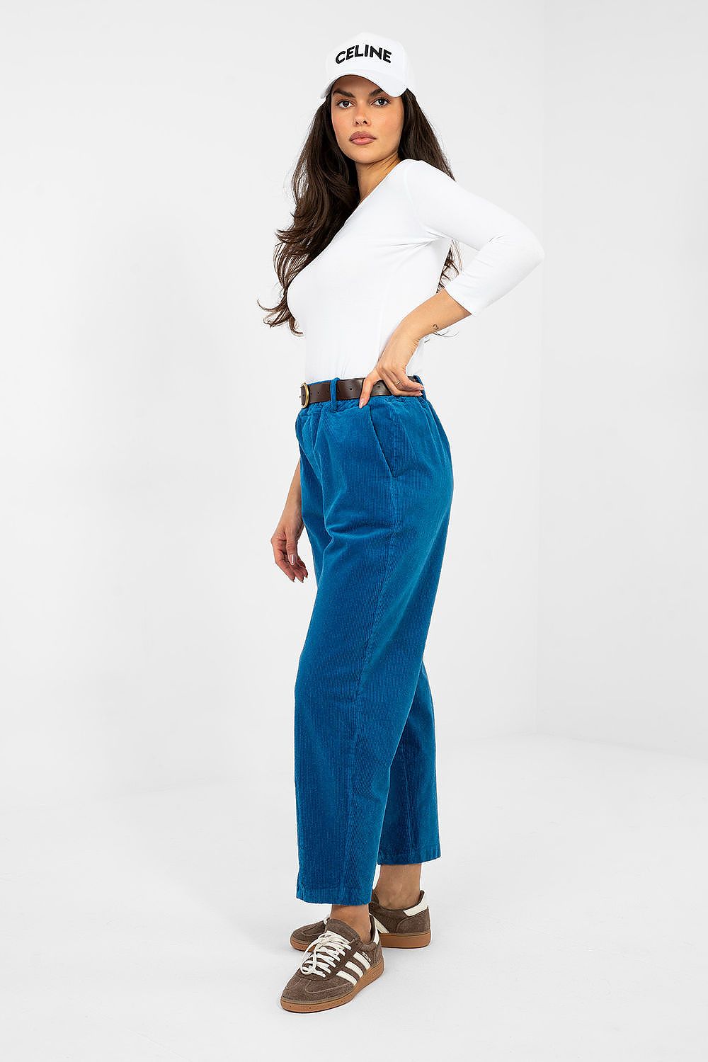  Pantaloni din catifea model 224058 Italy Moda 
