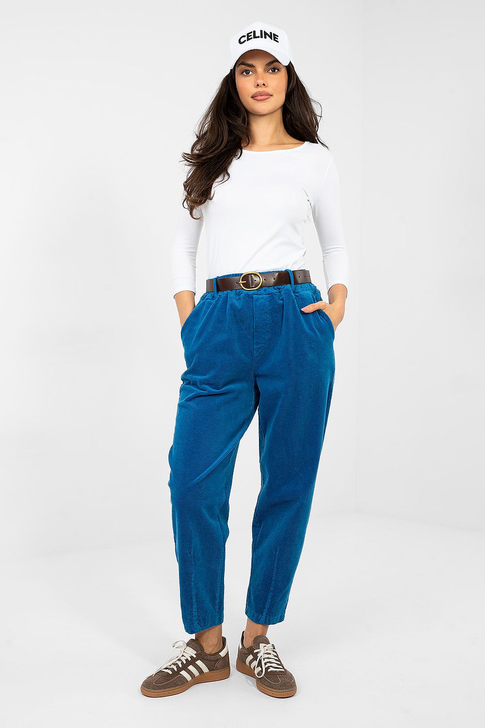  Pantaloni din catifea model 224058 Italy Moda 